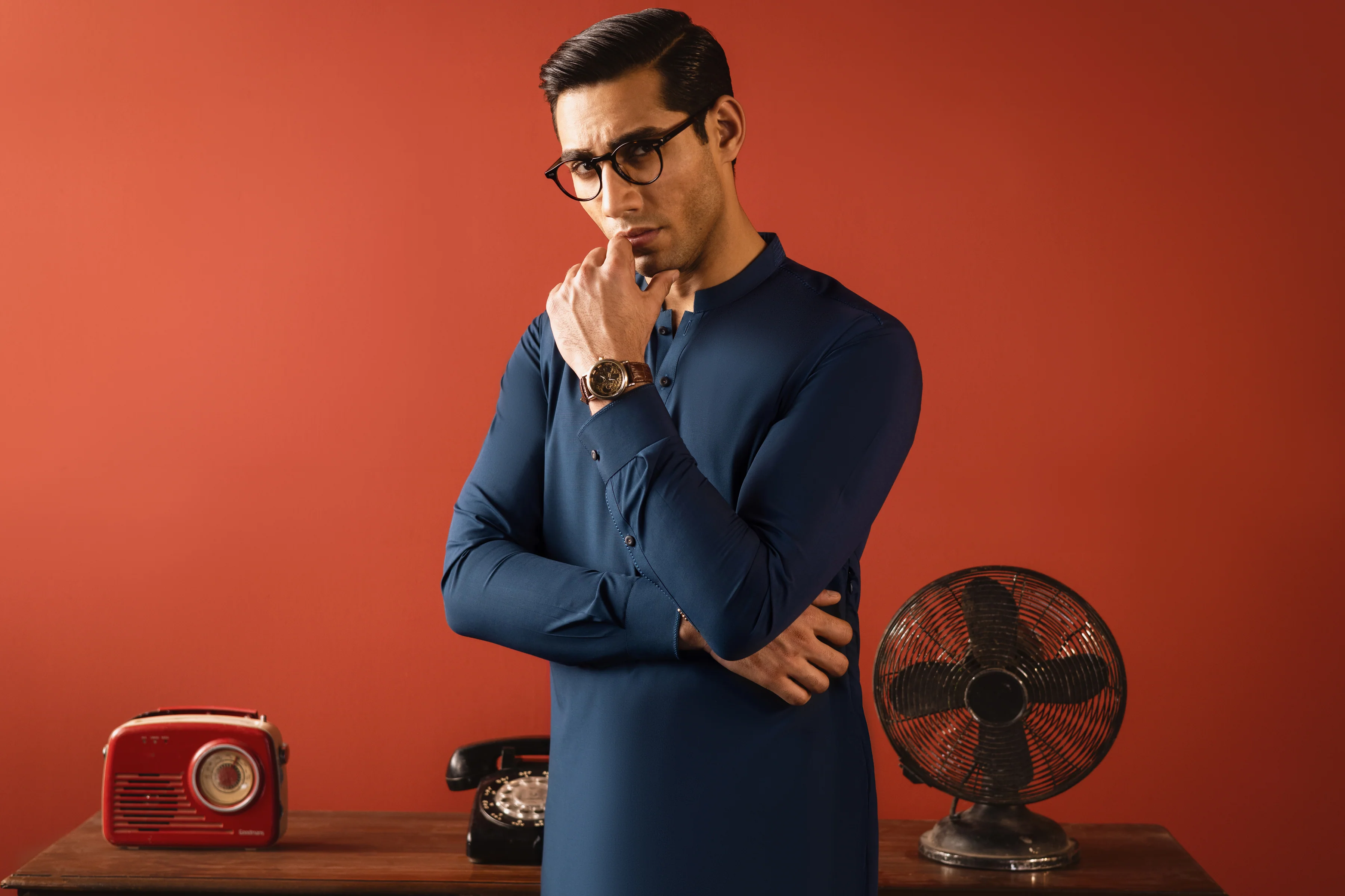 TEAL BLENDED KAMEEZ SHALWAR | CCMKS-S-US-39248-2/6 - TOKYO - Image 4