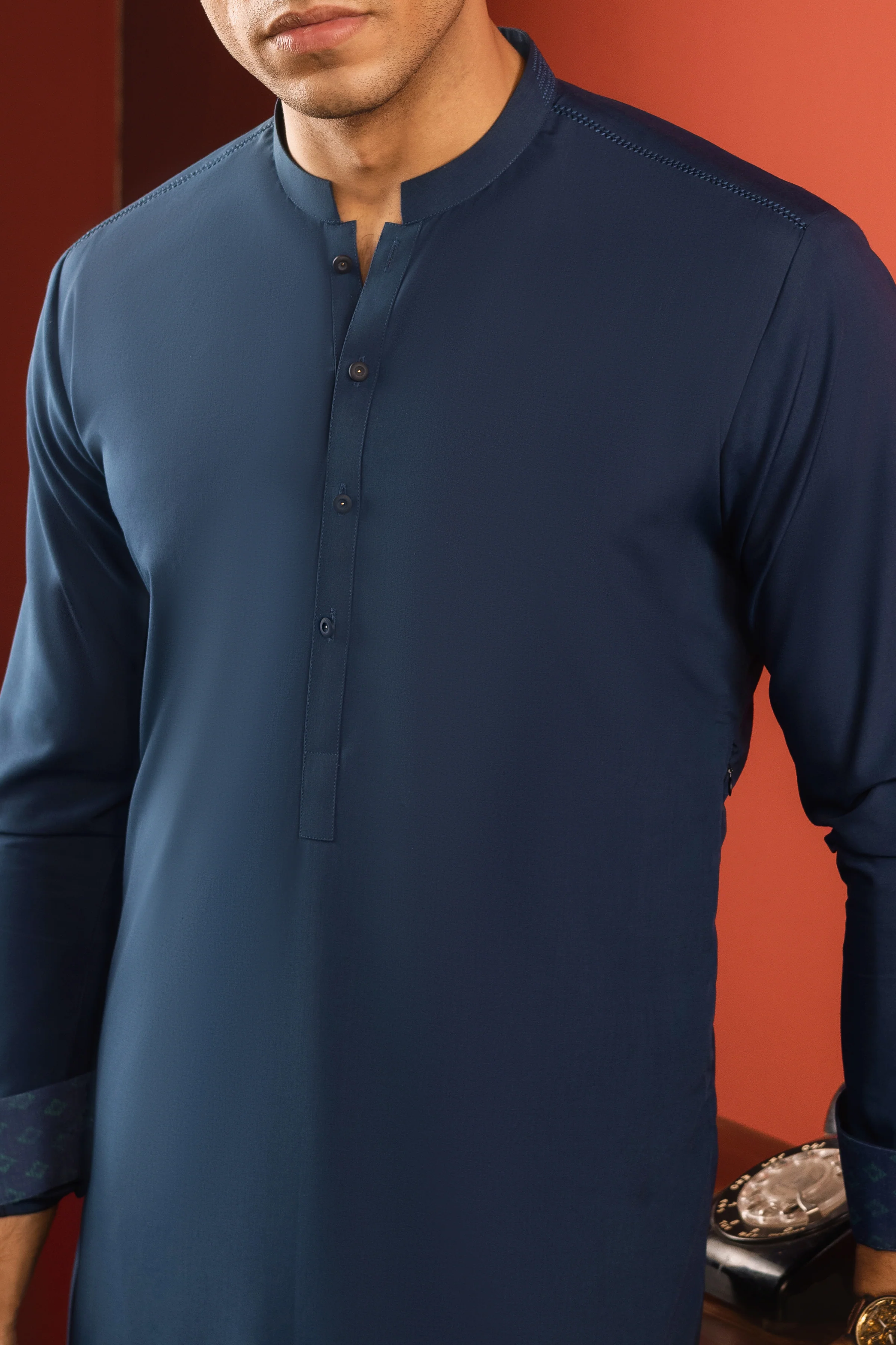 TEAL BLENDED KAMEEZ SHALWAR | CCMKS-S-US-39248-2/6 - TOKYO - Image 6