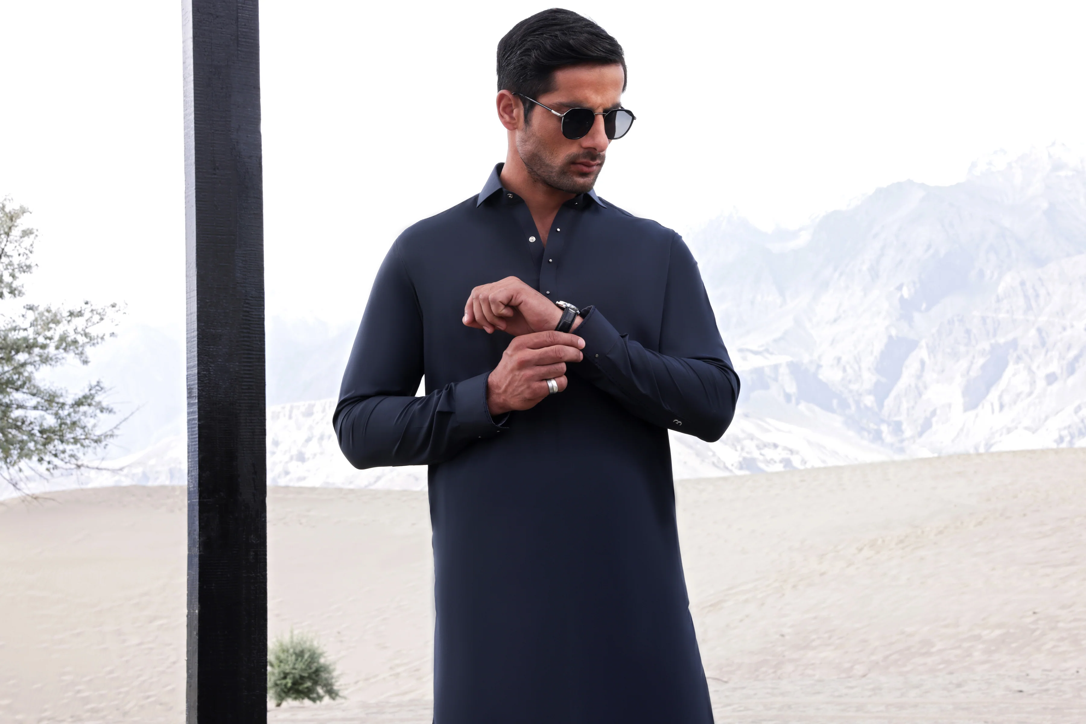 CHARCOAL KAMEEZ SHALWAR | CCMKS-S-US-39351-1/4 - EGYPT - Image 3