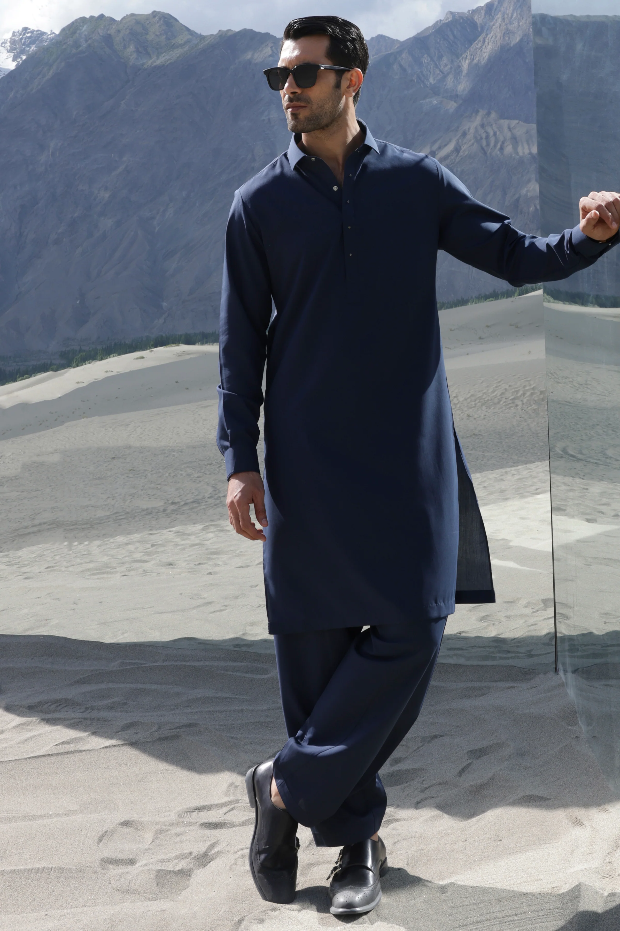 BLUE KAMEEZ SHALWAR | CCMKS-S-US-39351-3/4 - EGYPT