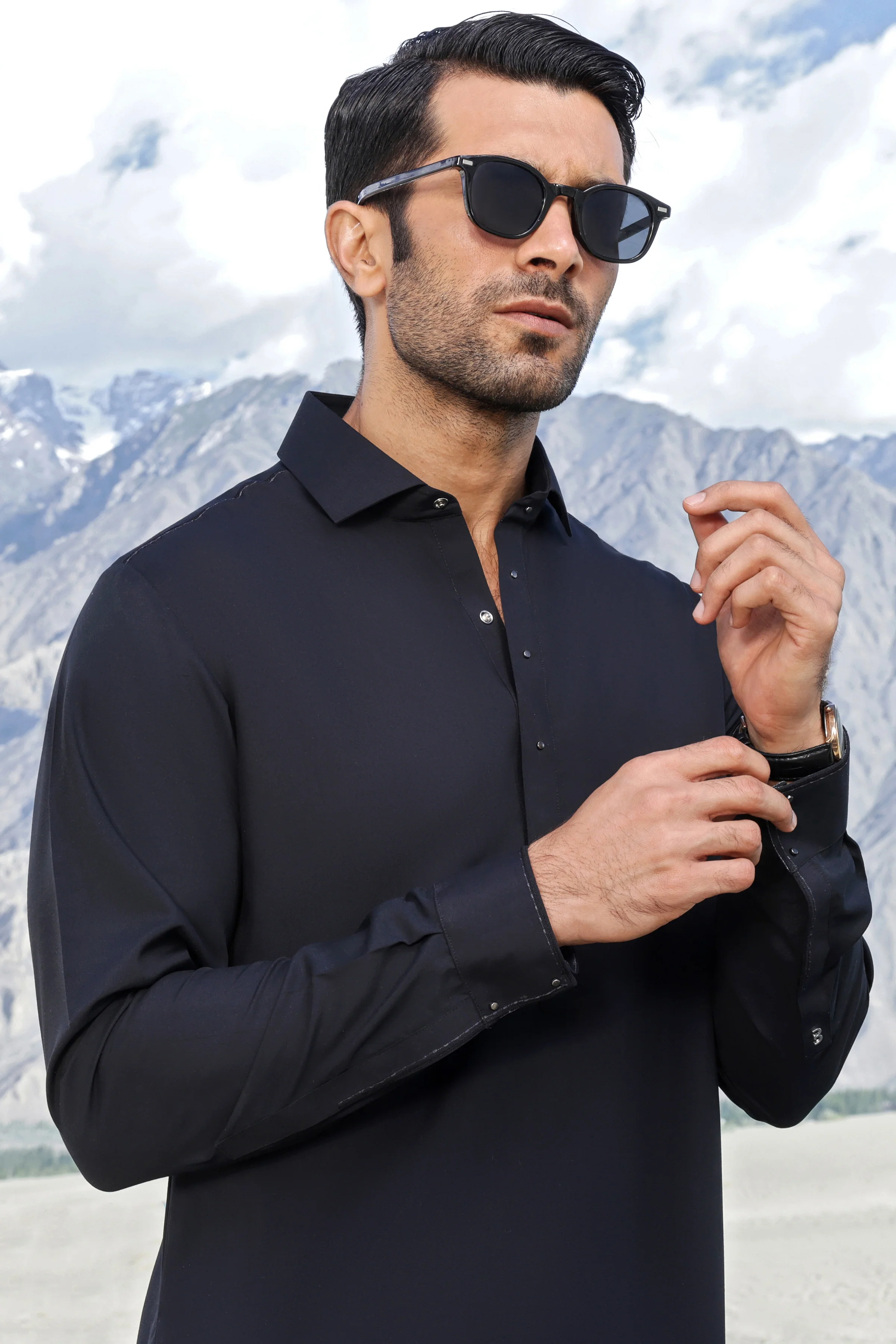 BLACK KAMEEZ SHALWAR | CCMKS-S-US-39351-4/4 - EGYPT - Image 3