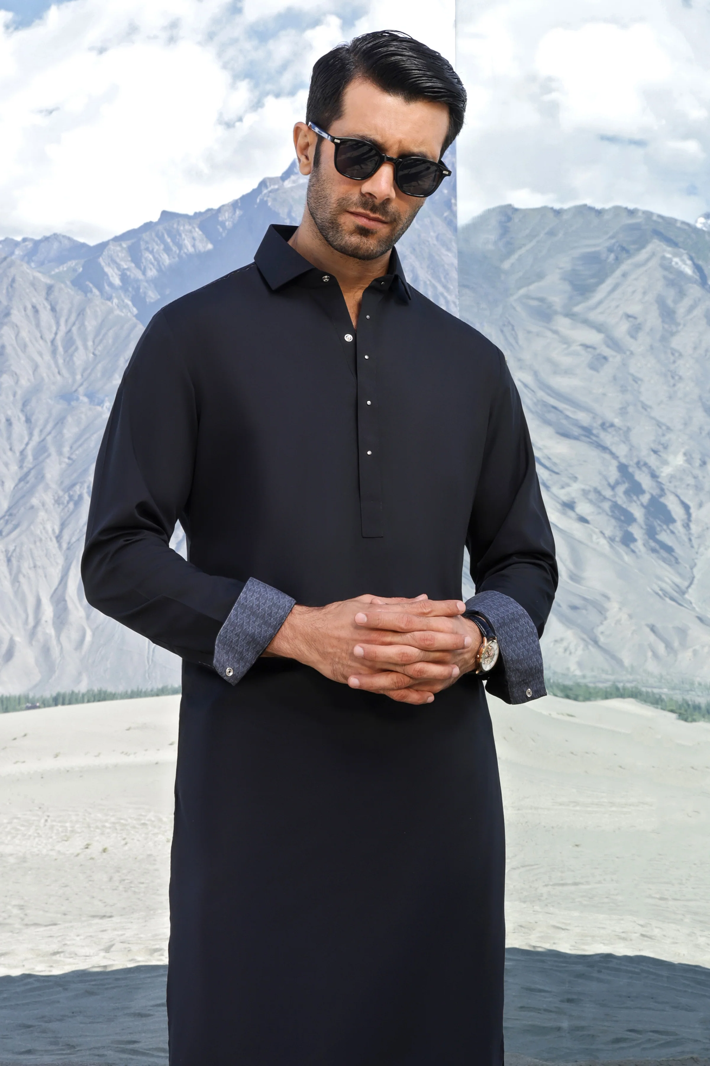 BLACK KAMEEZ SHALWAR | CCMKS-S-US-39351-4/4 - EGYPT - Image 4