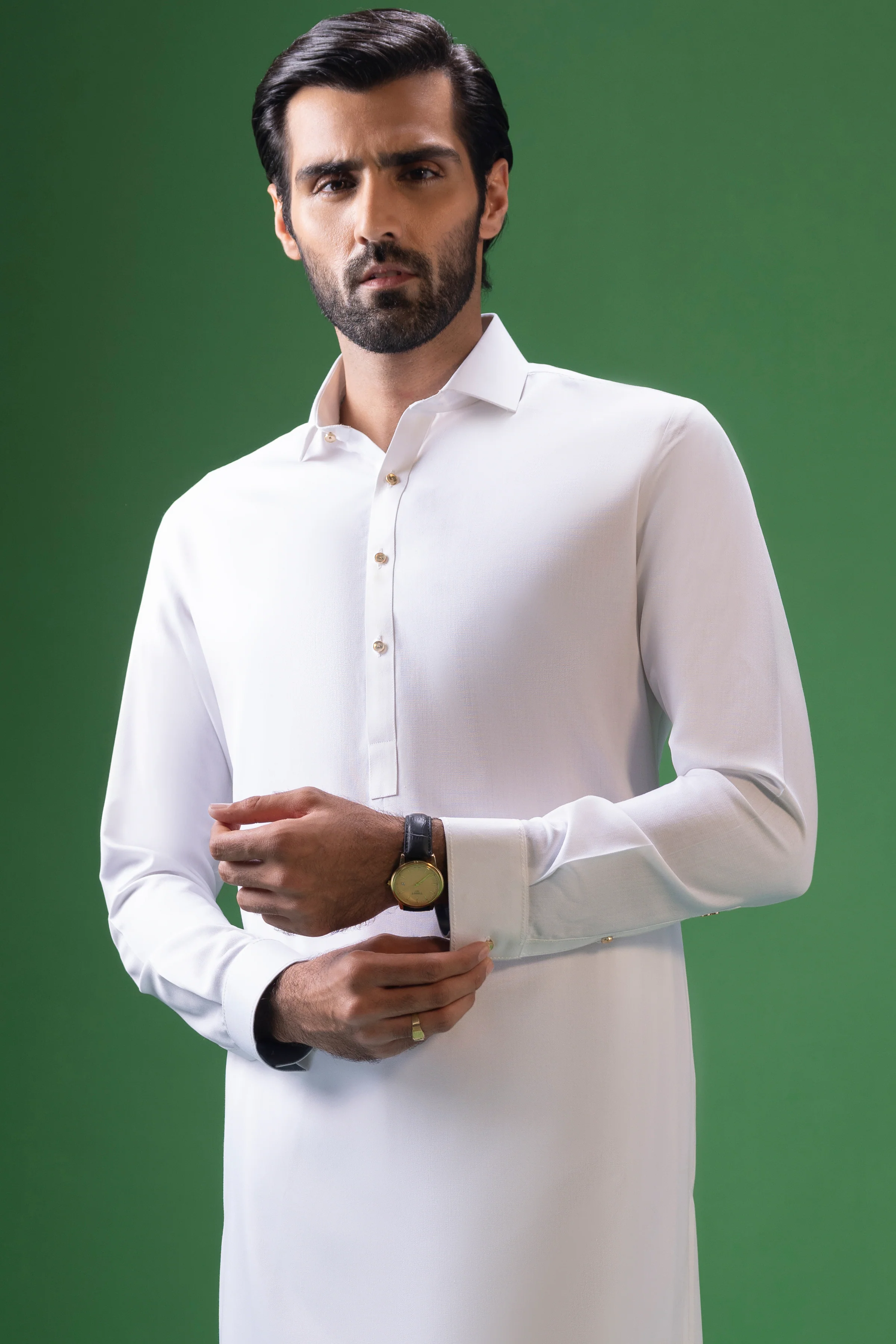 WHITE BLENDED KAMEEZ SHALWAR | CCMKS-S-US-39373-2/4 - ARIZONA - Image 2