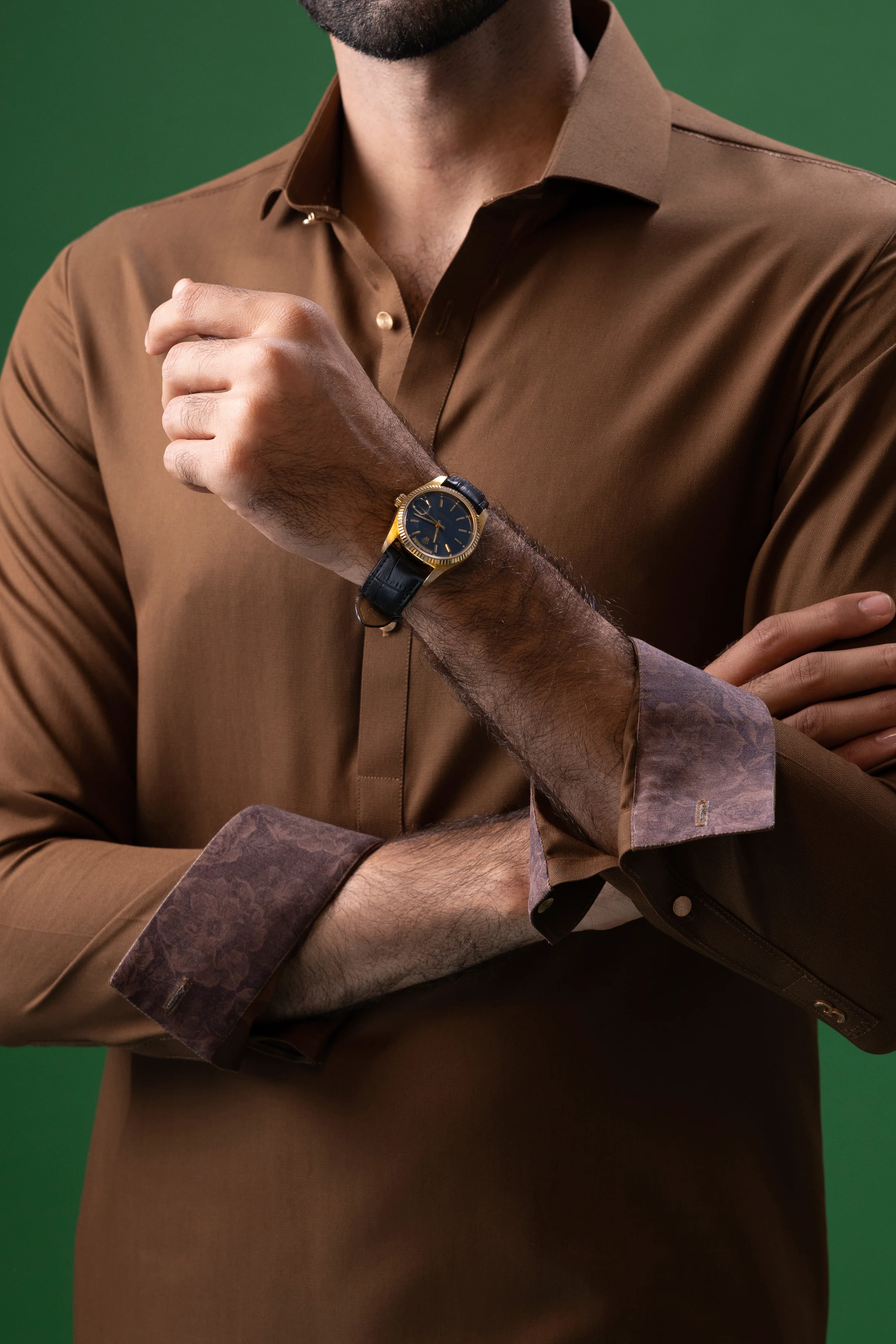 BROWN BLENDED KAMEEZ SHALWAR | CCMKS-S-US-39373-4/4 - ARIZONA - Image 3