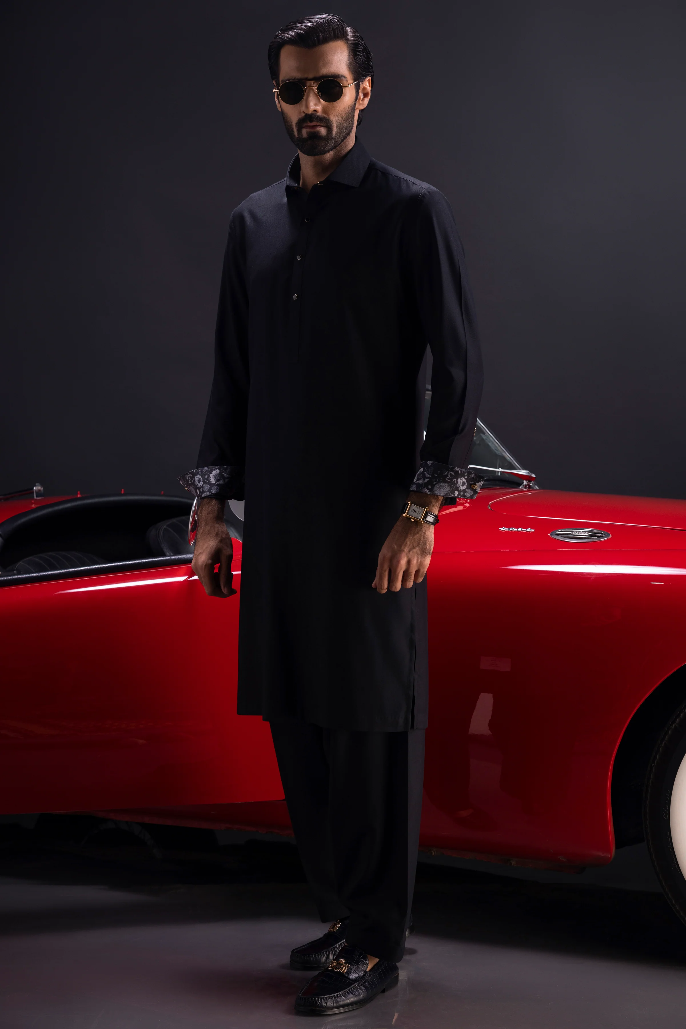 BLACK BLENDED KAMEEZ SHALWAR | CCMKS-S-US-39382-1/3 - BELARUS - Image 4