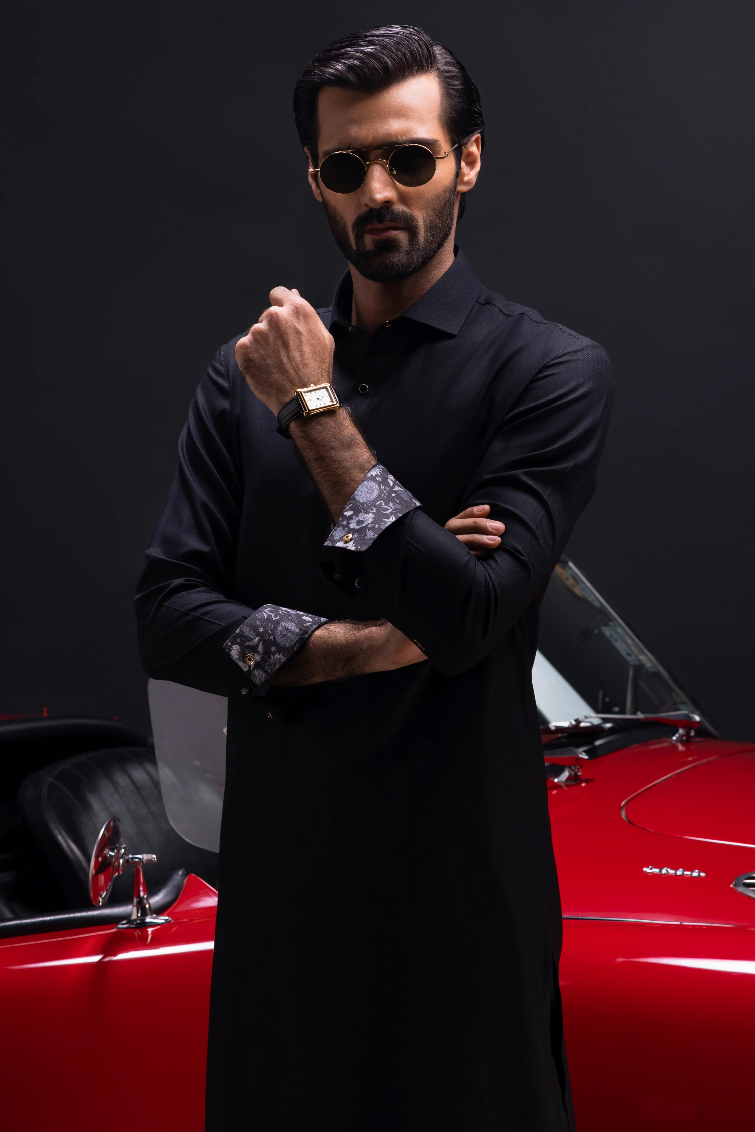 BLACK BLENDED KAMEEZ SHALWAR | CCMKS-S-US-39382-1/3 - BELARUS - Image 5