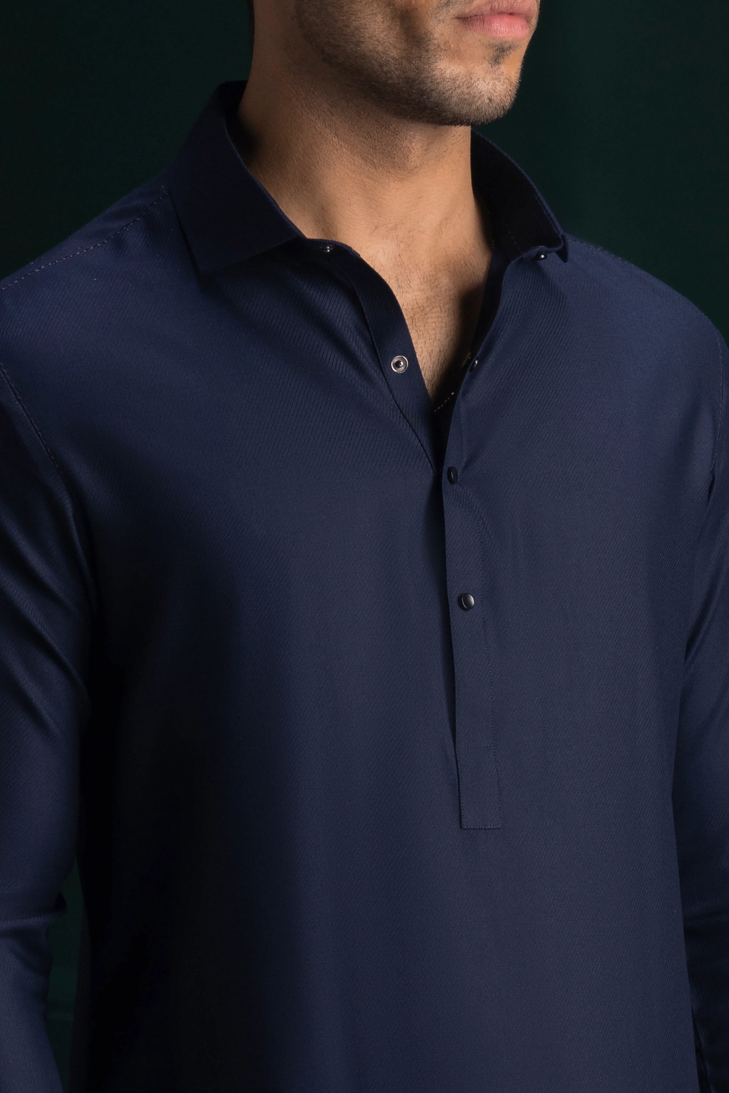 NAVY BLENDED KAMEEZ SHALWAR | CCMKS-S-US-39382-3/3 - BELARUS - Image 3