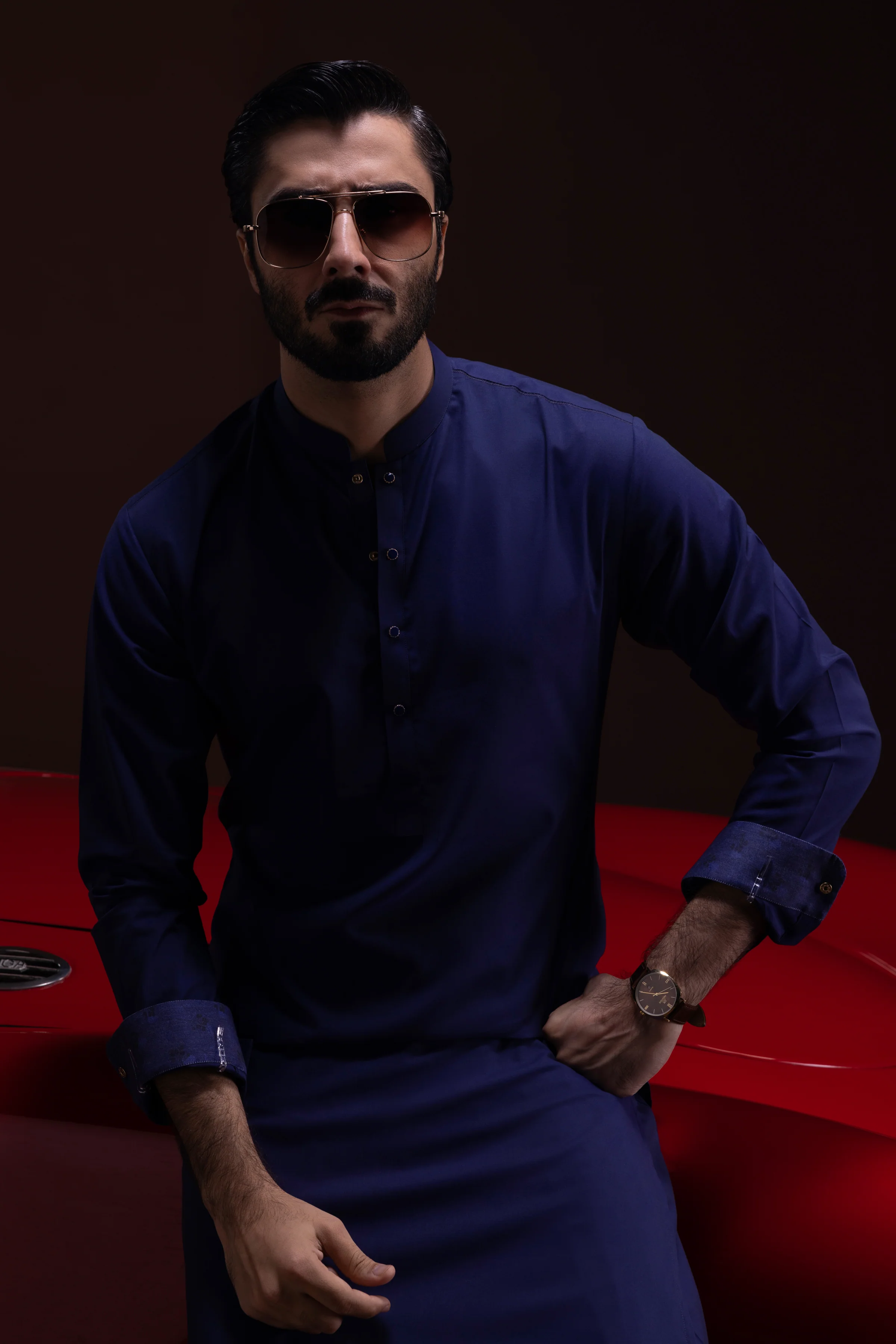 INDIGO COTTON KAMEEZ SHALWAR | CCMKS-S-US-39384-2/3 - ARMENIA - Image 2