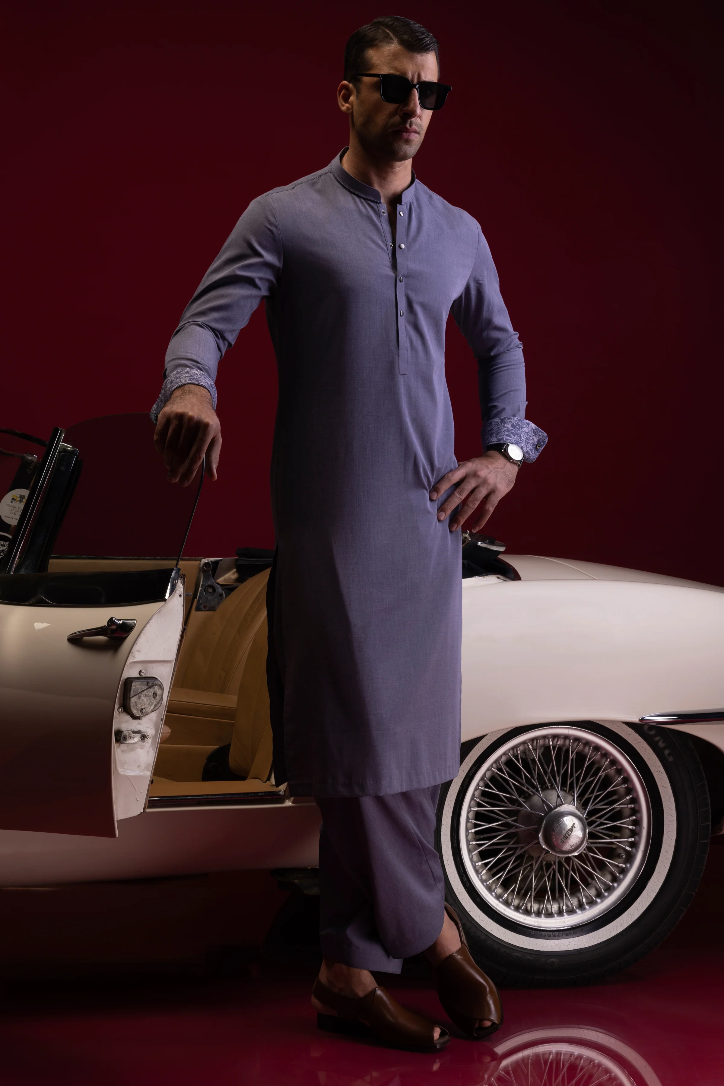 ROYAL VOILET COTTON KAMEEZ SHALWAR | CCMKS-S-US-39386-1/3 - KENYA - Image 3