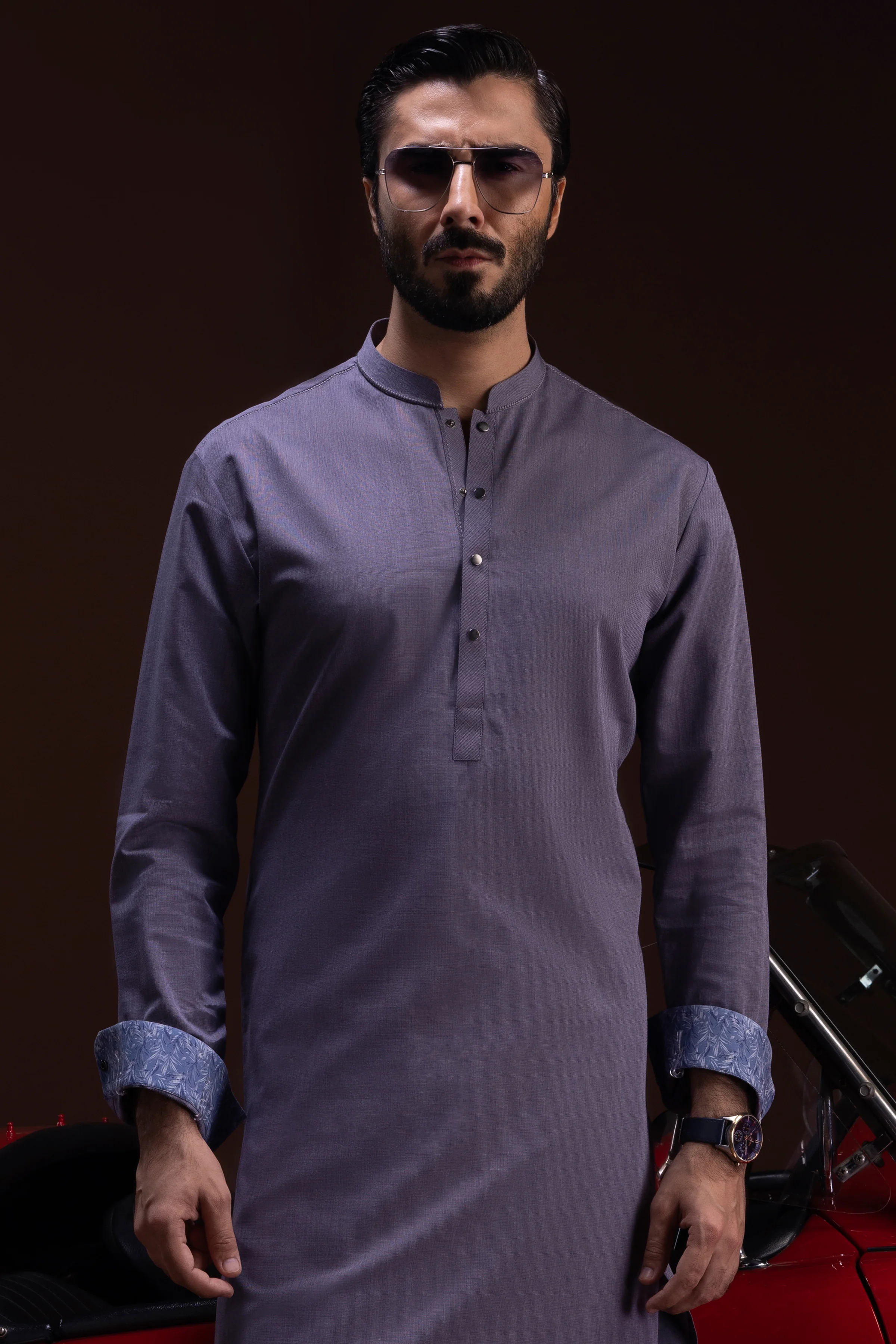 LIGHT ORCHID COTTON KAMEEZ SHALWAR | CCMKS-S-US-39386-3/3 - KENYA - Image 2