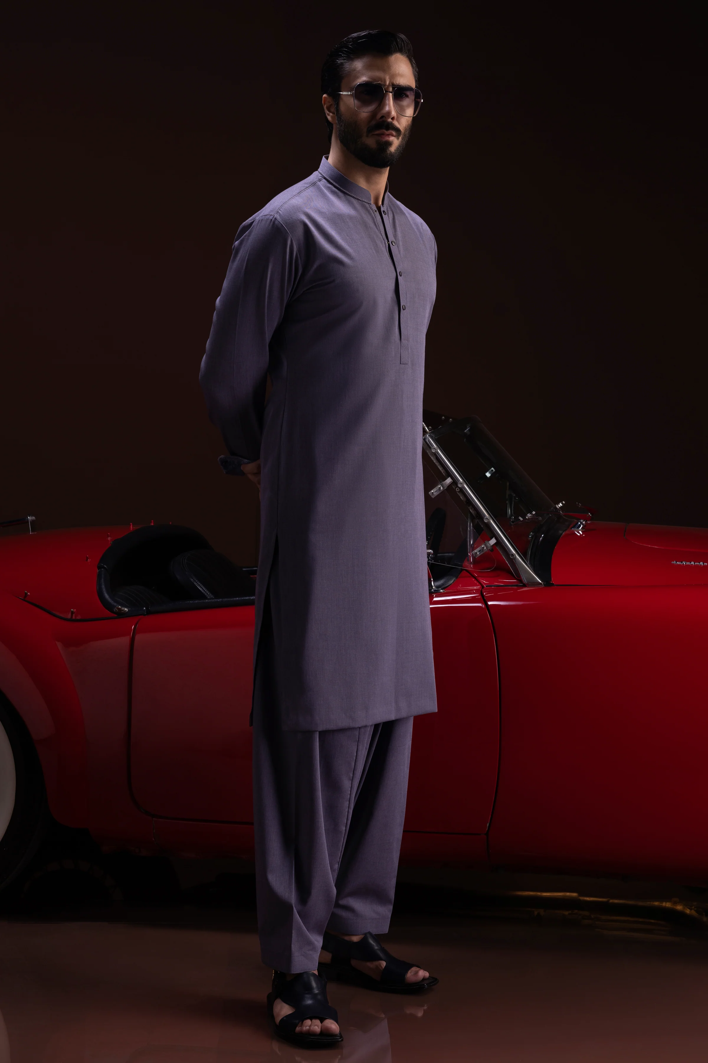 LIGHT ORCHID COTTON KAMEEZ SHALWAR | CCMKS-S-US-39386-3/3 - KENYA - Image 3
