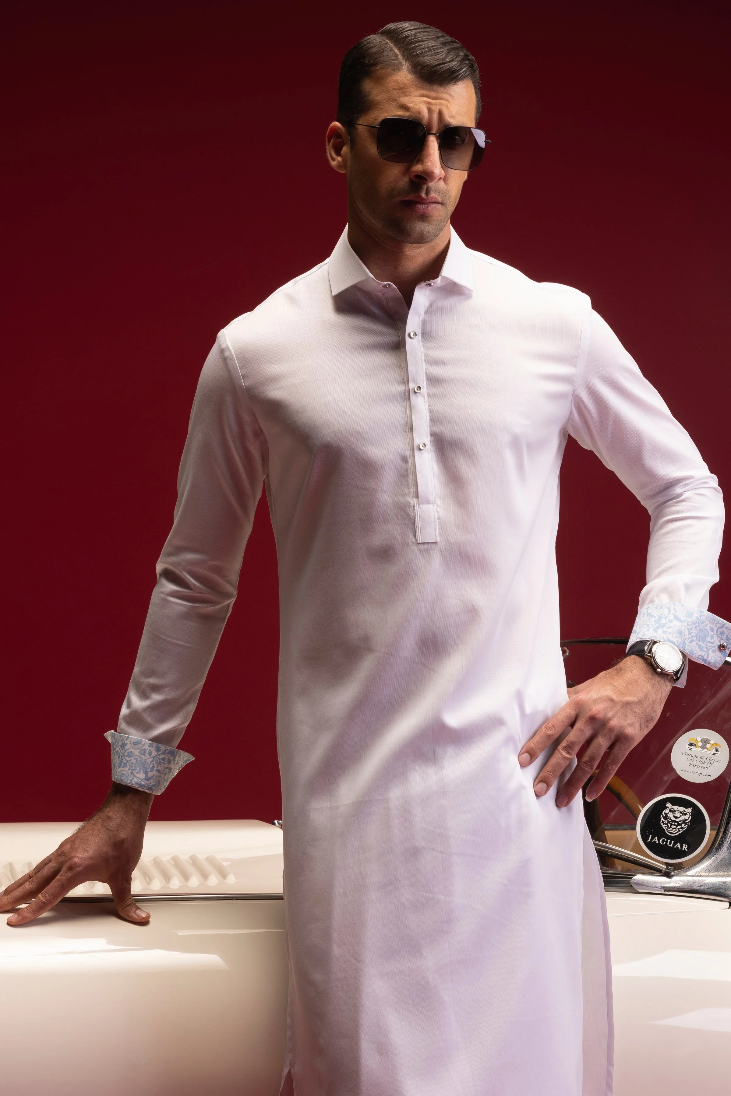 WHITE COTTON KAMEEZ SHALWAR | CCMKS-S-US-39388-2/4-VICTORIA - Image 4