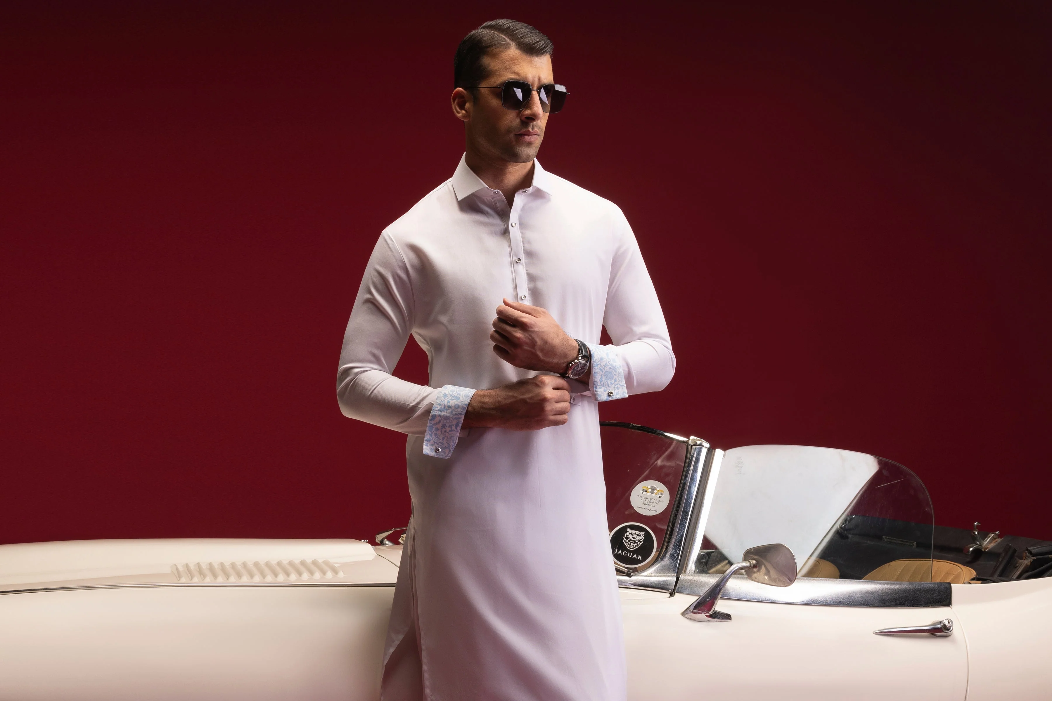 WHITE COTTON KAMEEZ SHALWAR | CCMKS-S-US-39388-2/4-VICTORIA - Image 5