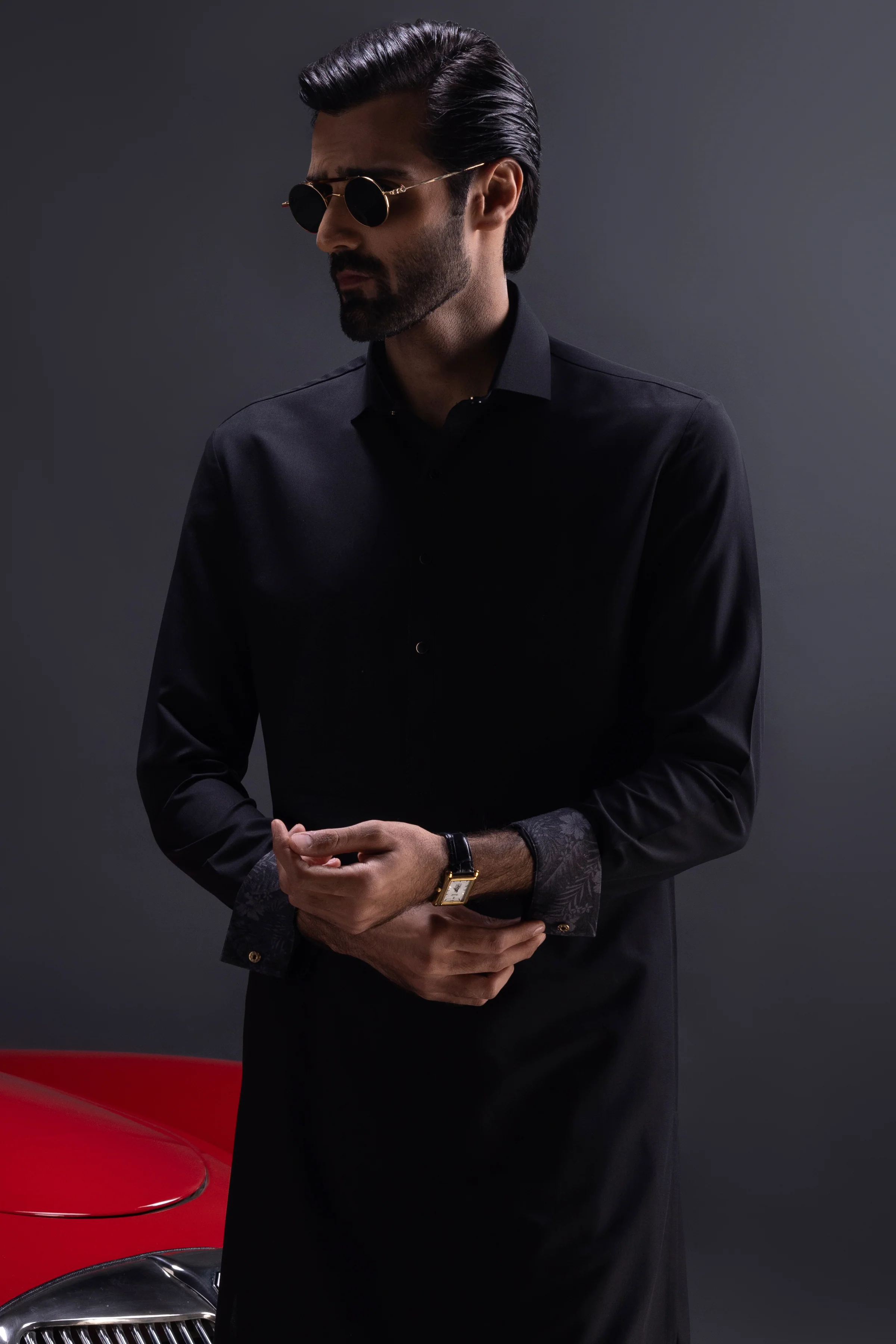 BLACK BLENDED KAMEEZ SHALWAR | CCMKS-S-US-39389-2/4-ST.LOUIS - Image 2
