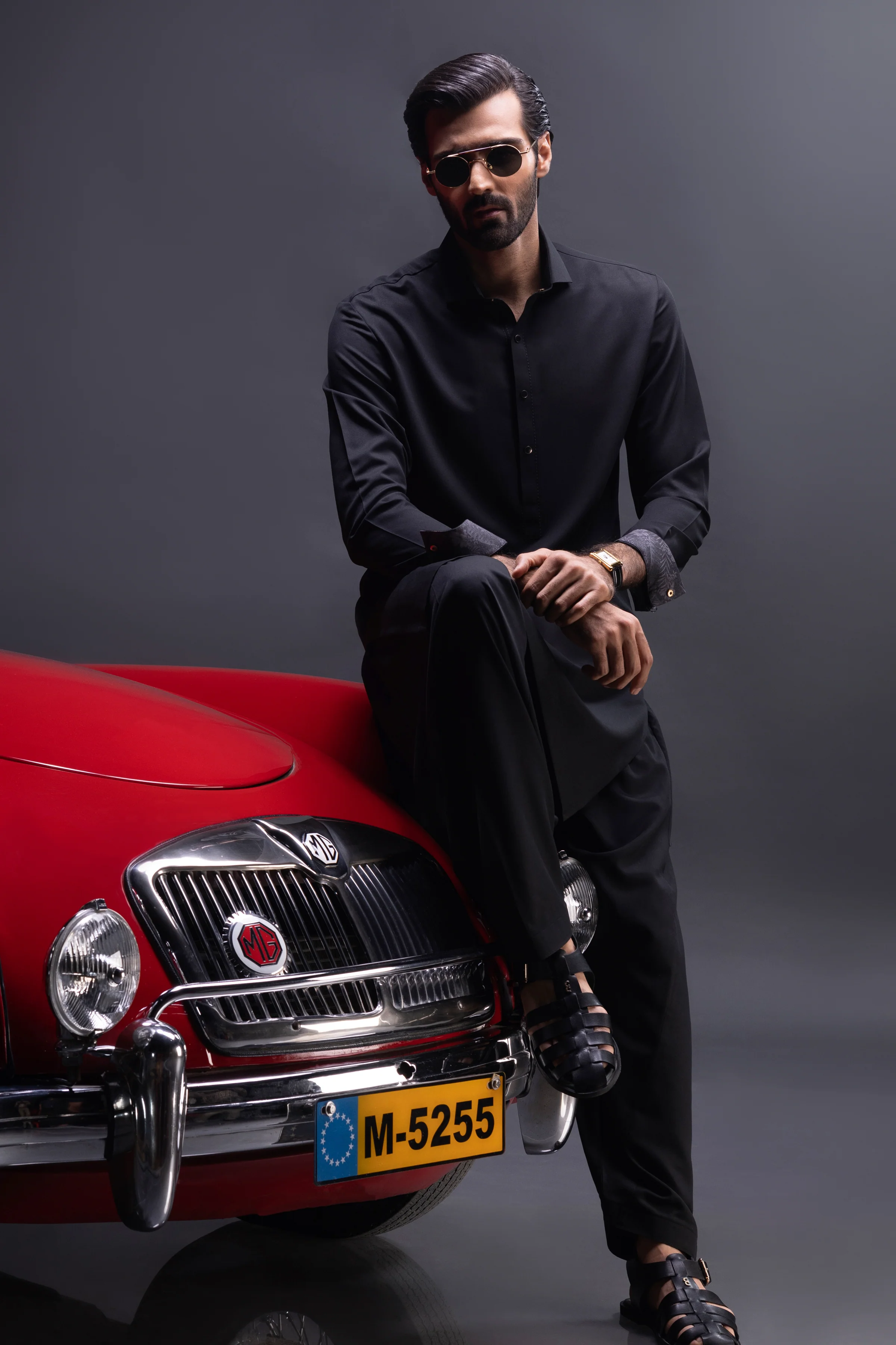 BLACK BLENDED KAMEEZ SHALWAR | CCMKS-S-US-39389-2/4-ST.LOUIS - Image 4