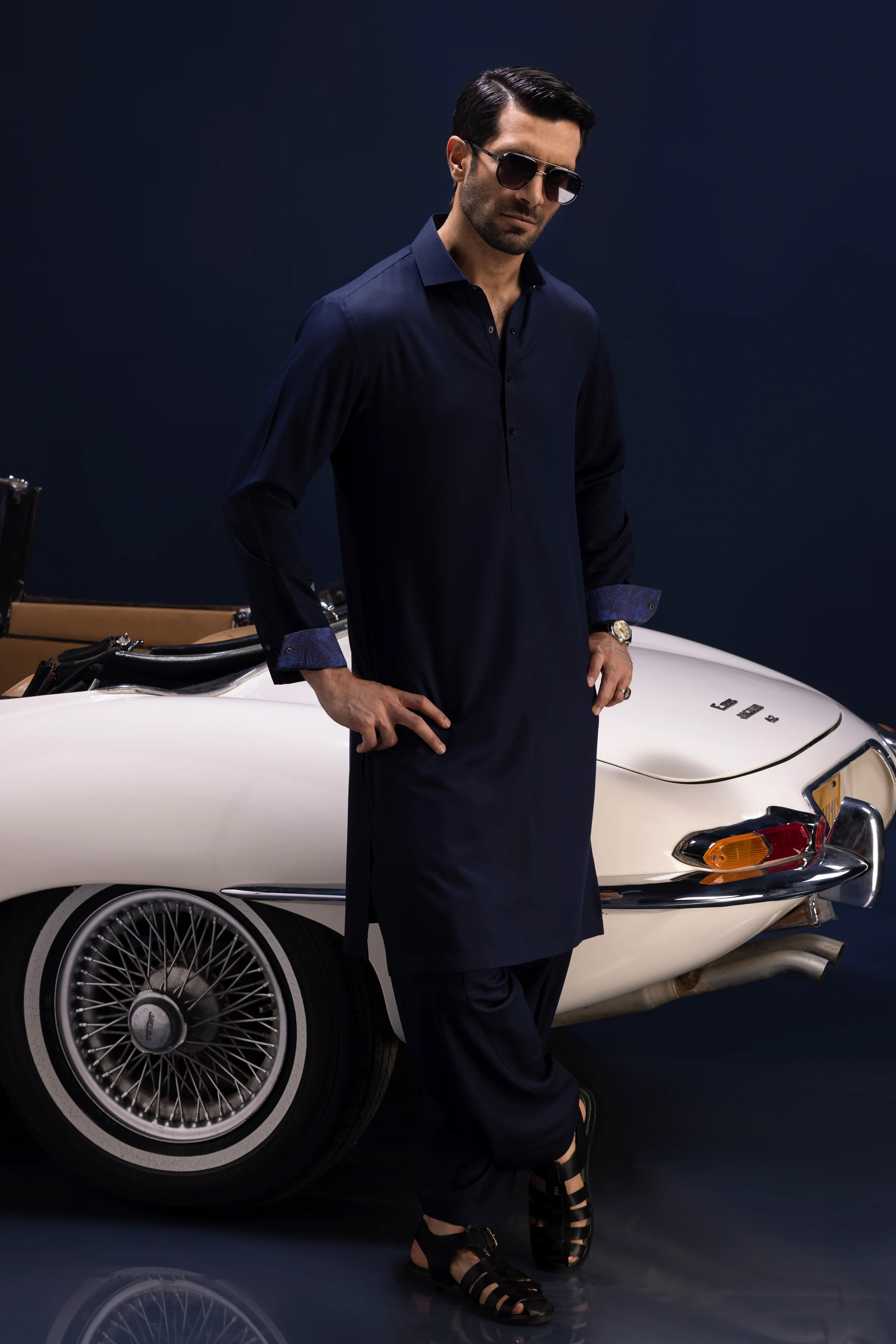 NAVY BLENDED KAMEEZ SHALWAR | CCMKS-S-US-39389-4/4-ST.LOUIS - Image 3