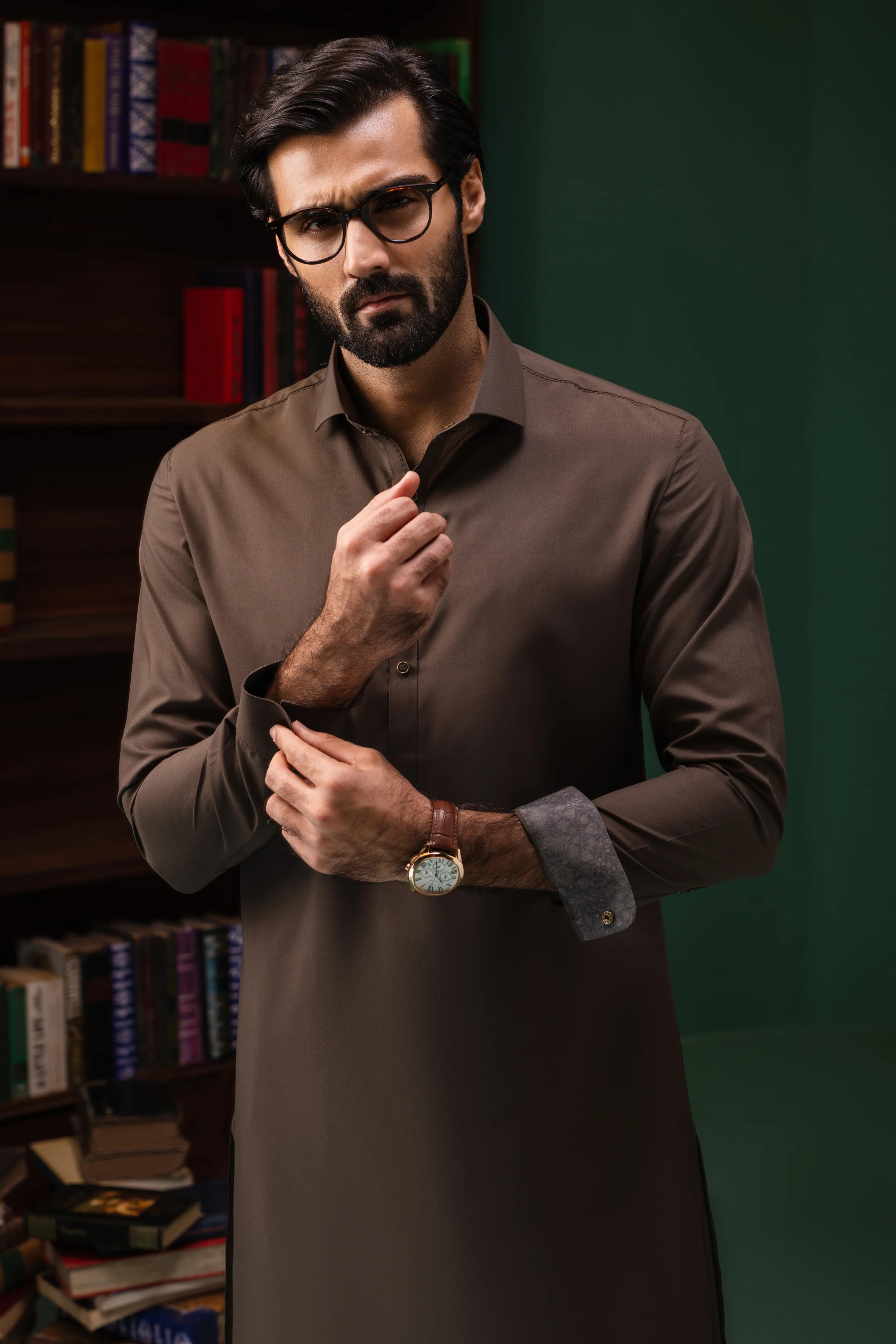 OLIVE KAMEEZ SHALWAR | CCMKS-S-US-39399-2/4 - ALBANIA - Image 2