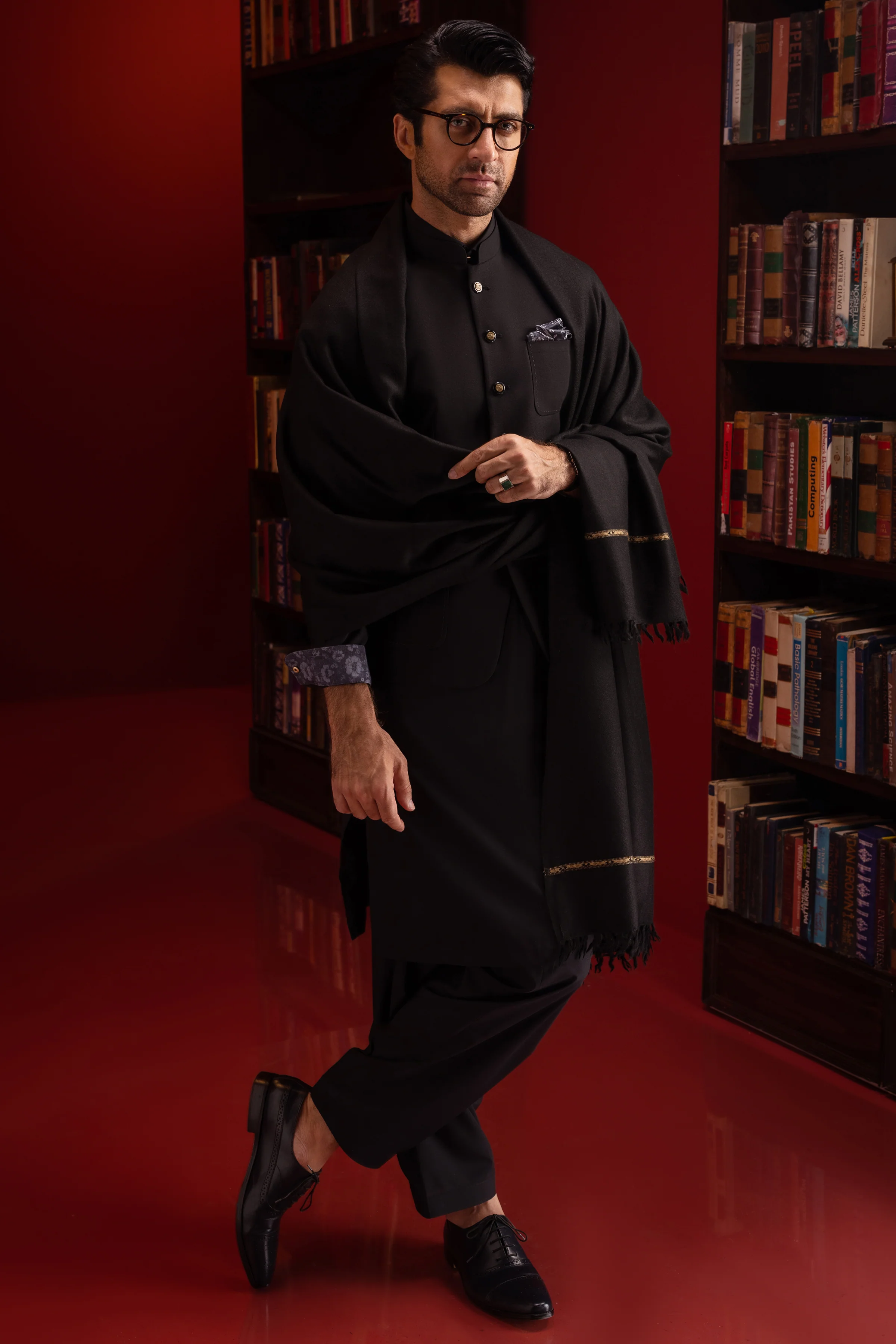 BLACK KAMEEZ SHALWAR | CCMKS-S-US-39399-4/4 - ALBANIA - Image 2