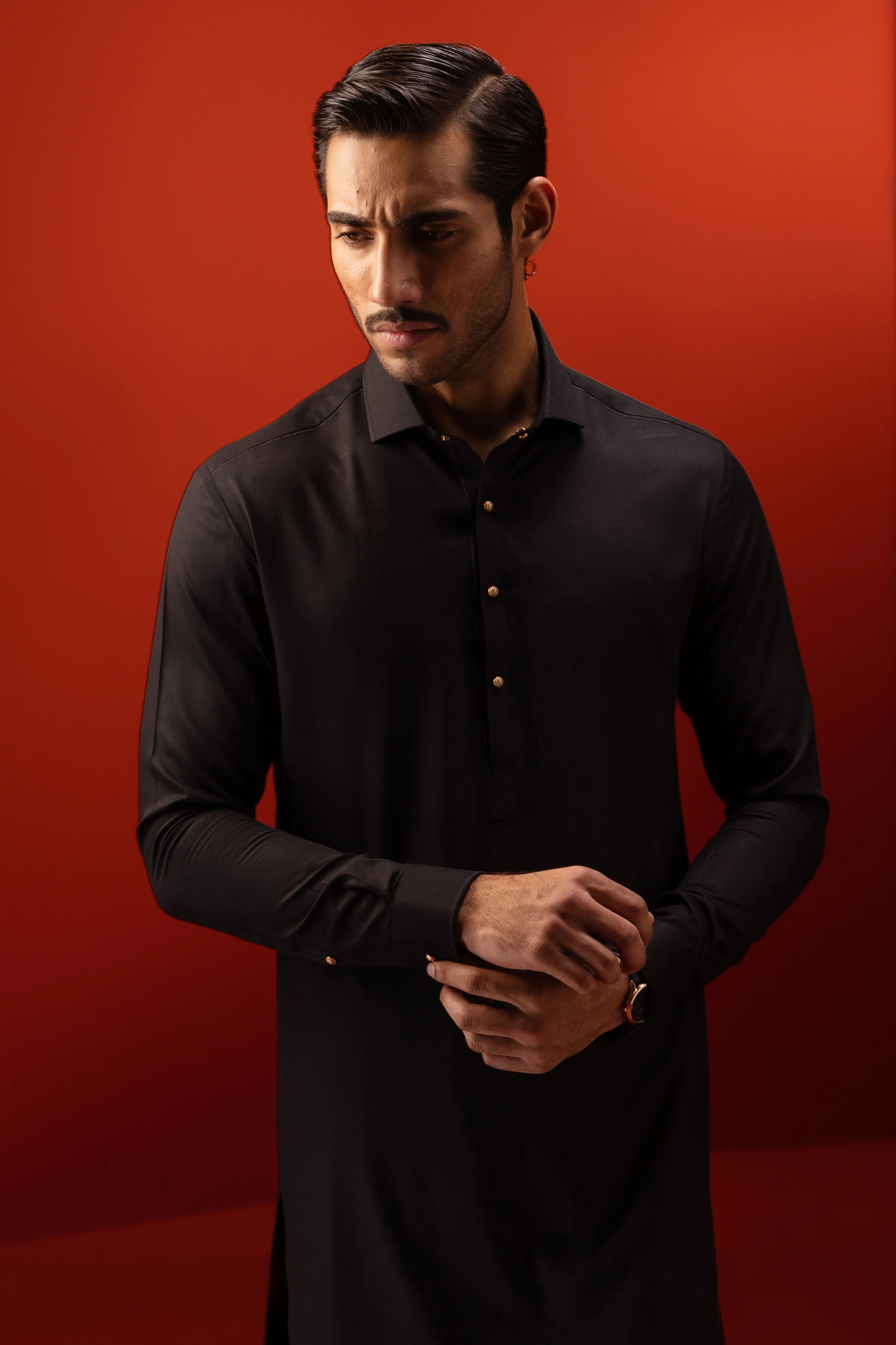 BLACK BLENDED KAMEEZ SHALWAR | CCMKS-S-US-39404-2/2-FLORENCE - Image 2