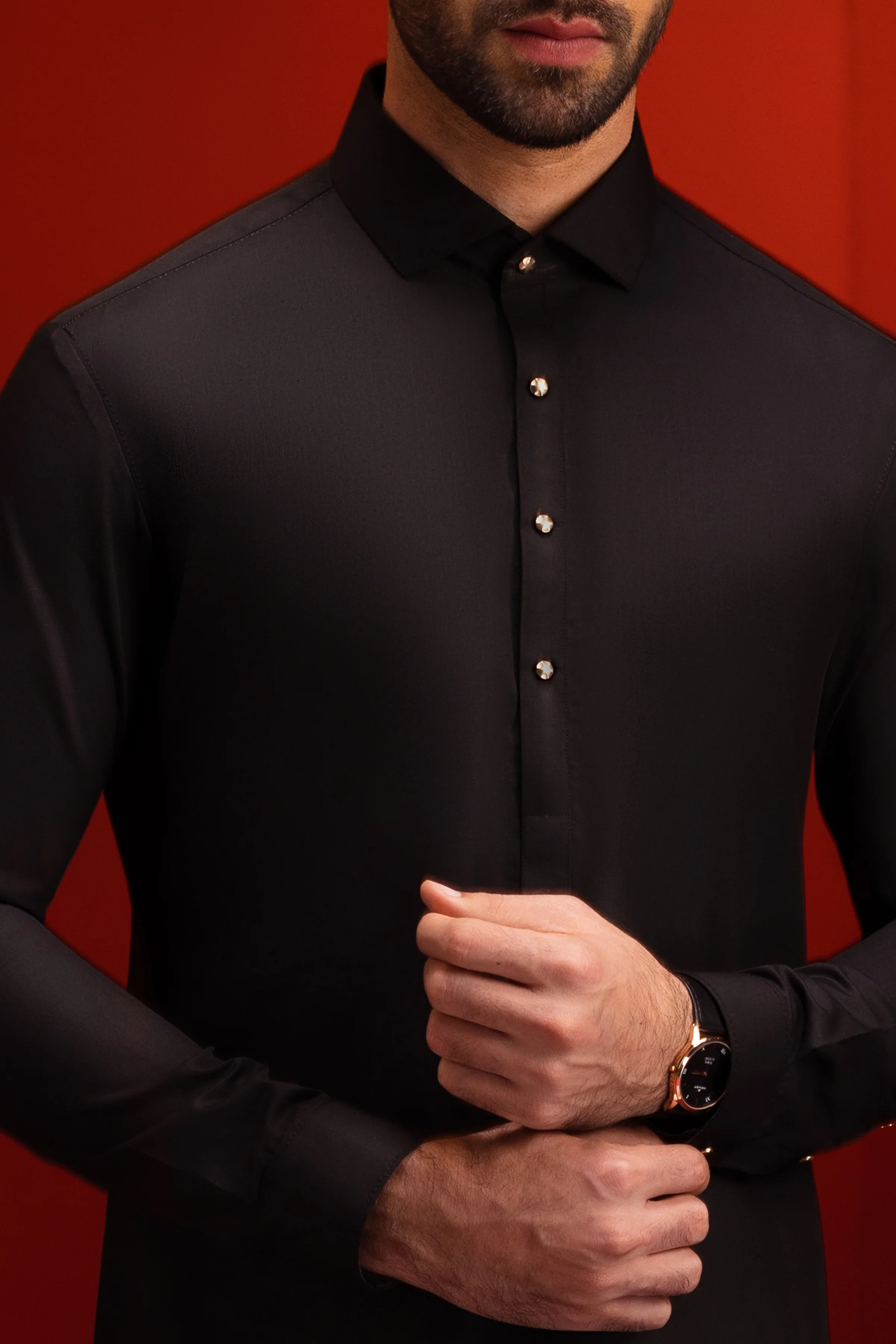 BLACK KAMEEZ SHALWAR | CCMKS-S-US-39408-3/3-RIMINI - Image 4
