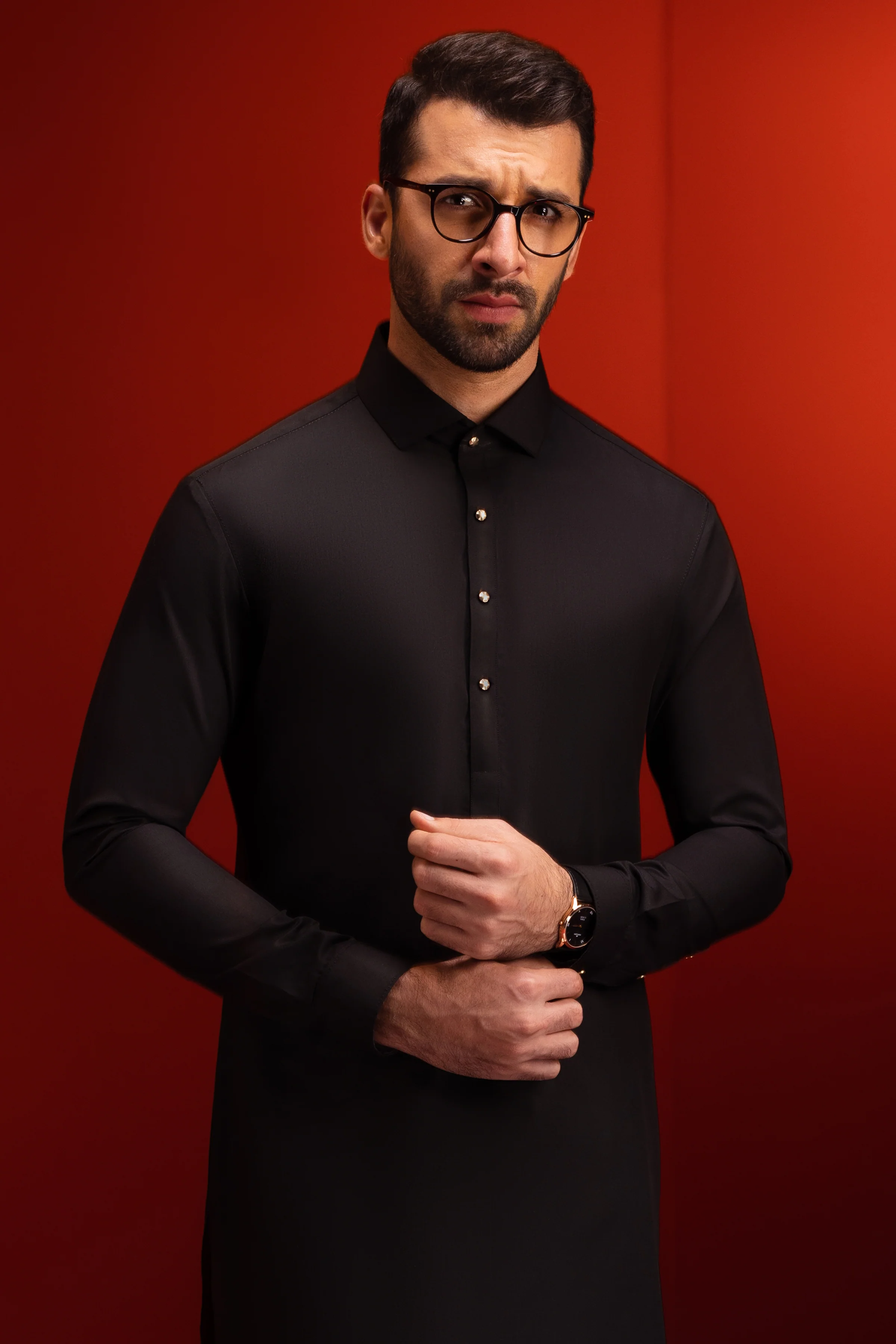 BLACK KAMEEZ SHALWAR | CCMKS-S-US-39408-3/3-RIMINI - Image 5