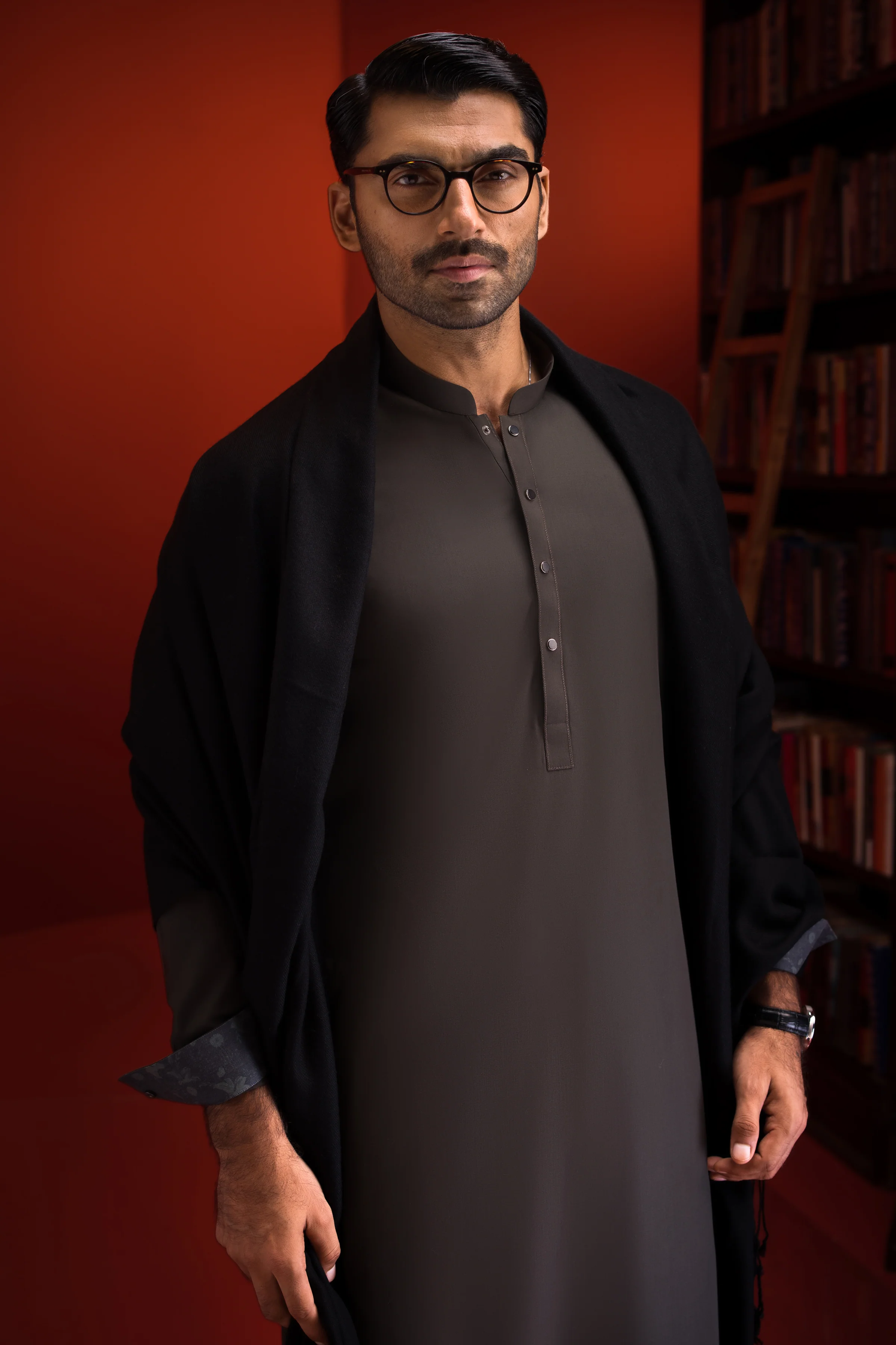 OLIVE KAMEEZ SHALWAR | CCMKS-S-US-39420-A4-BURSSELS - Image 3