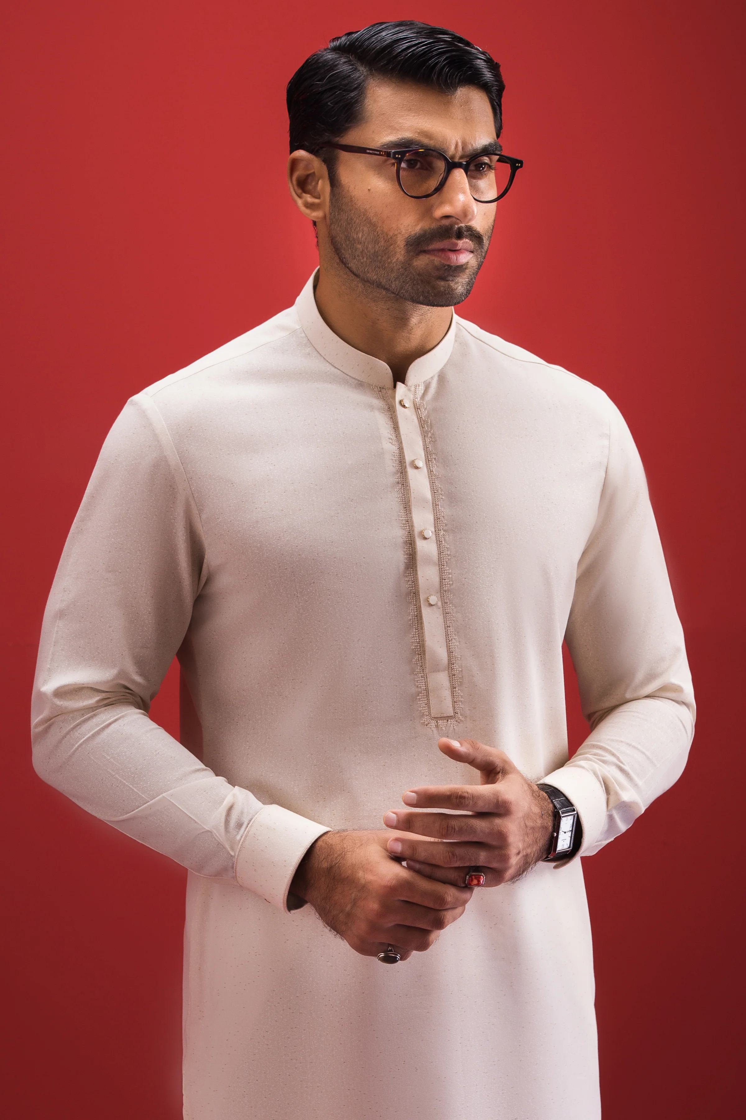 WHITE COTTON KURTA TROUSERS | CCMKT-39427-A2-OXFORD - Image 2