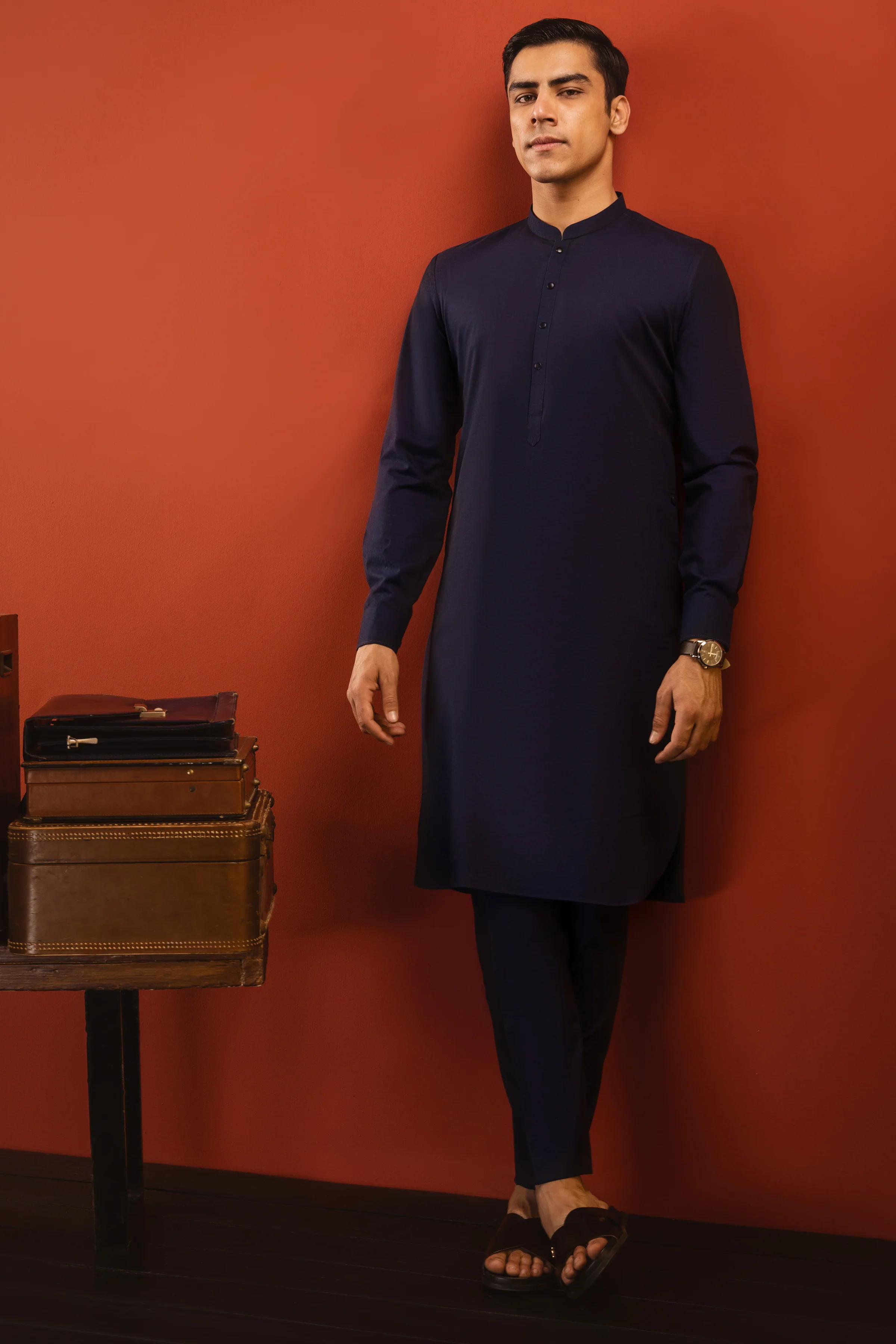 NAVY COTTON KURTA TROUSERS | CCMKT-A-US-39255-1/2 - POLAND - Image 5