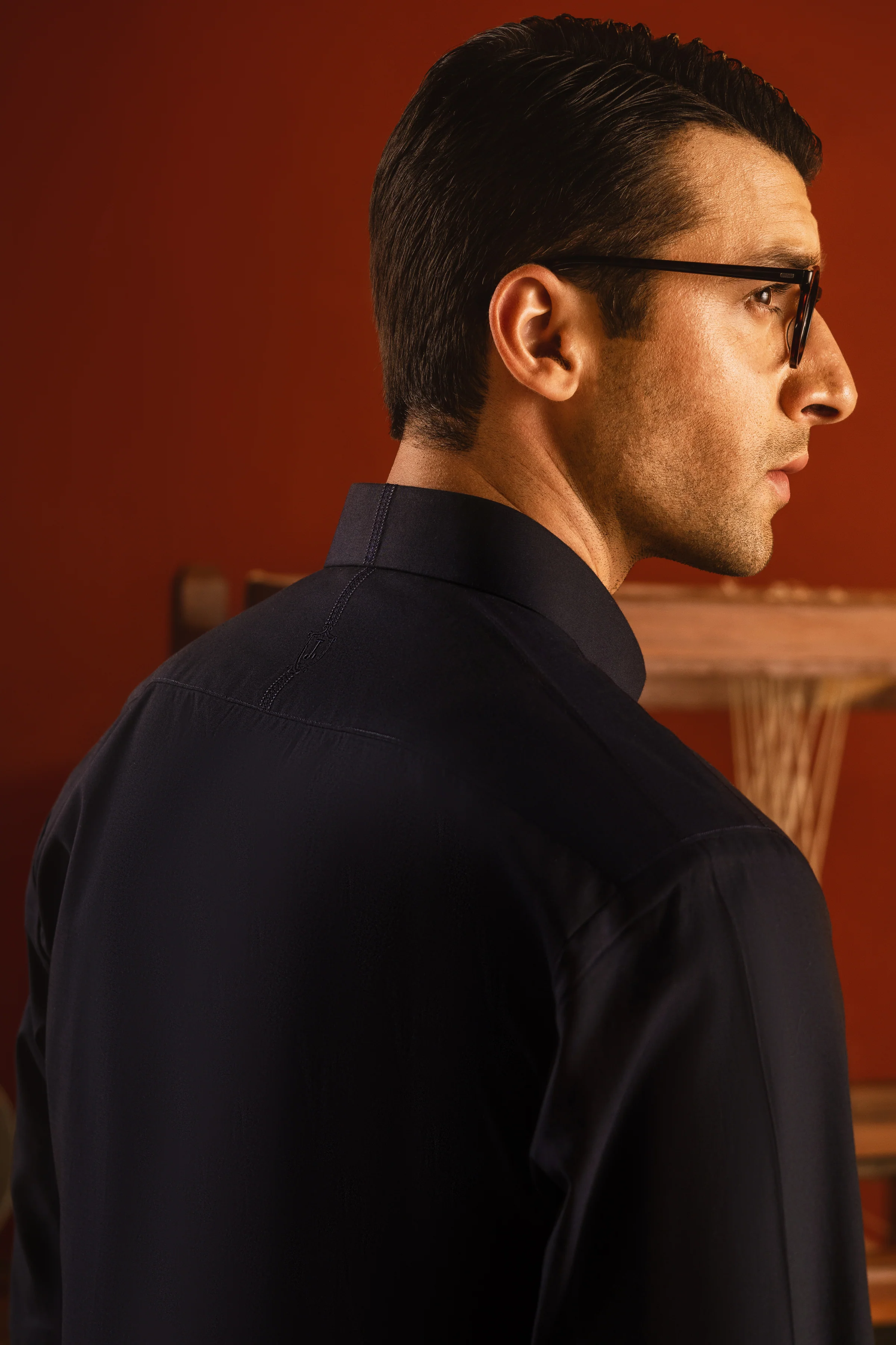 NAVY COTTON KURTA TROUSERS | CCMKT-A-US-39273-2/2 - PARIS - Image 3