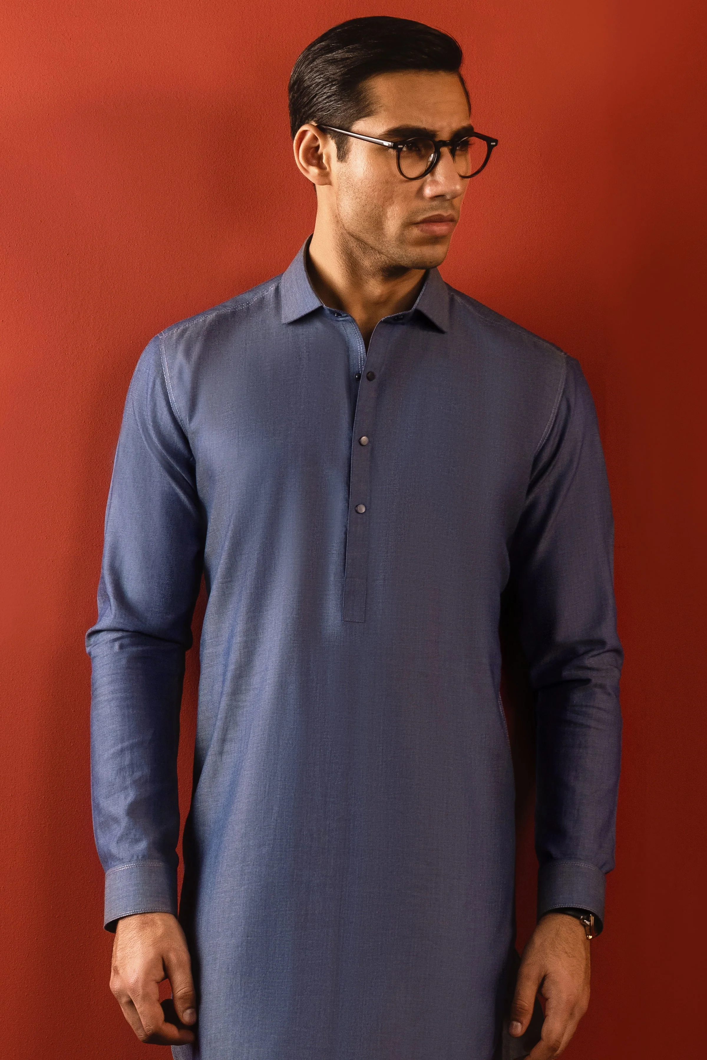 INDIGO COTTON KURTA TROUSERS | CCMKT-S-39331-2/2 - NIMES - Image 5