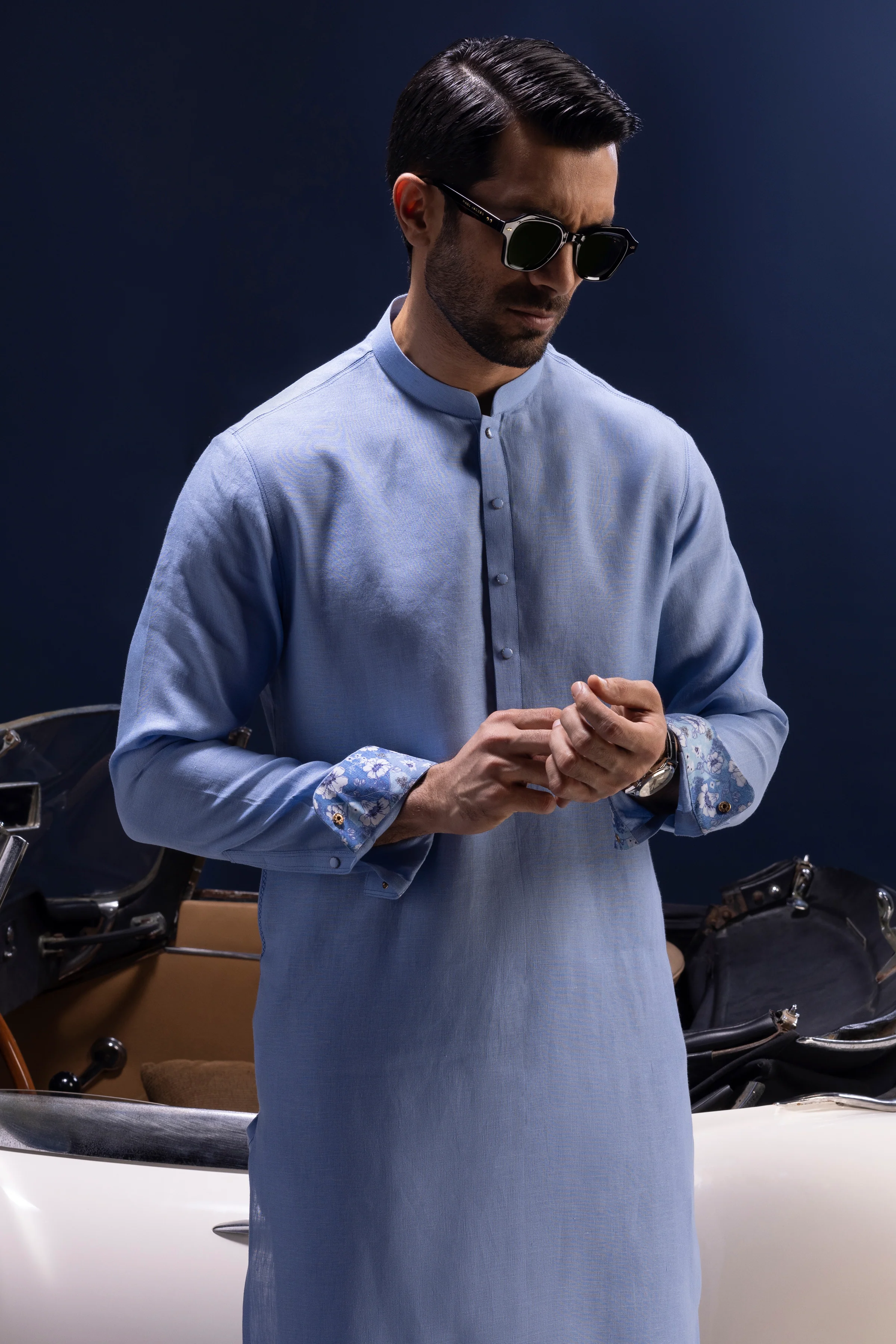 SKY LINEN KURTA TROUSERS | CCMKT-S-39365-1/2-NANCY - Image 2