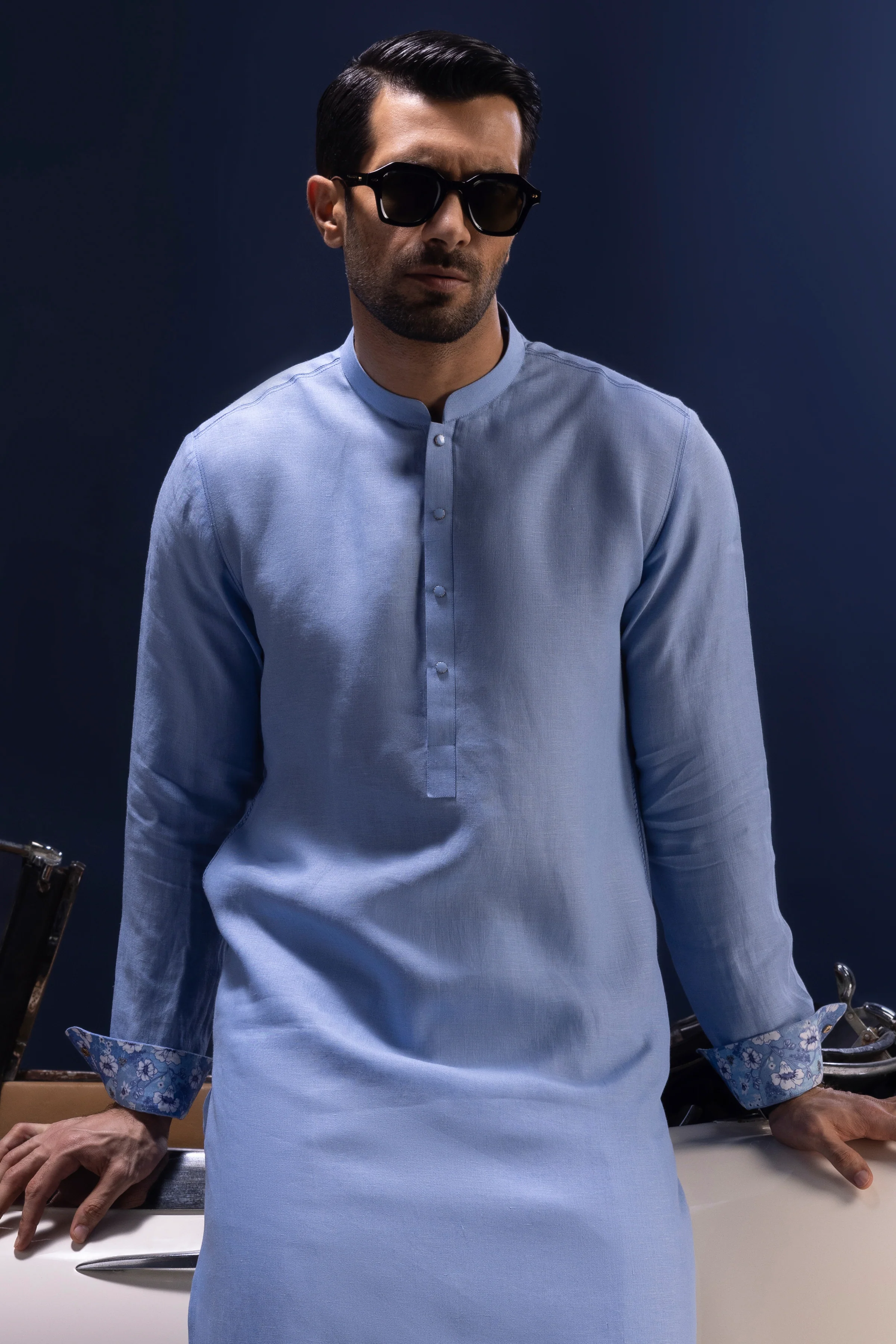 SKY LINEN KURTA TROUSERS | CCMKT-S-39365-1/2-NANCY - Image 3