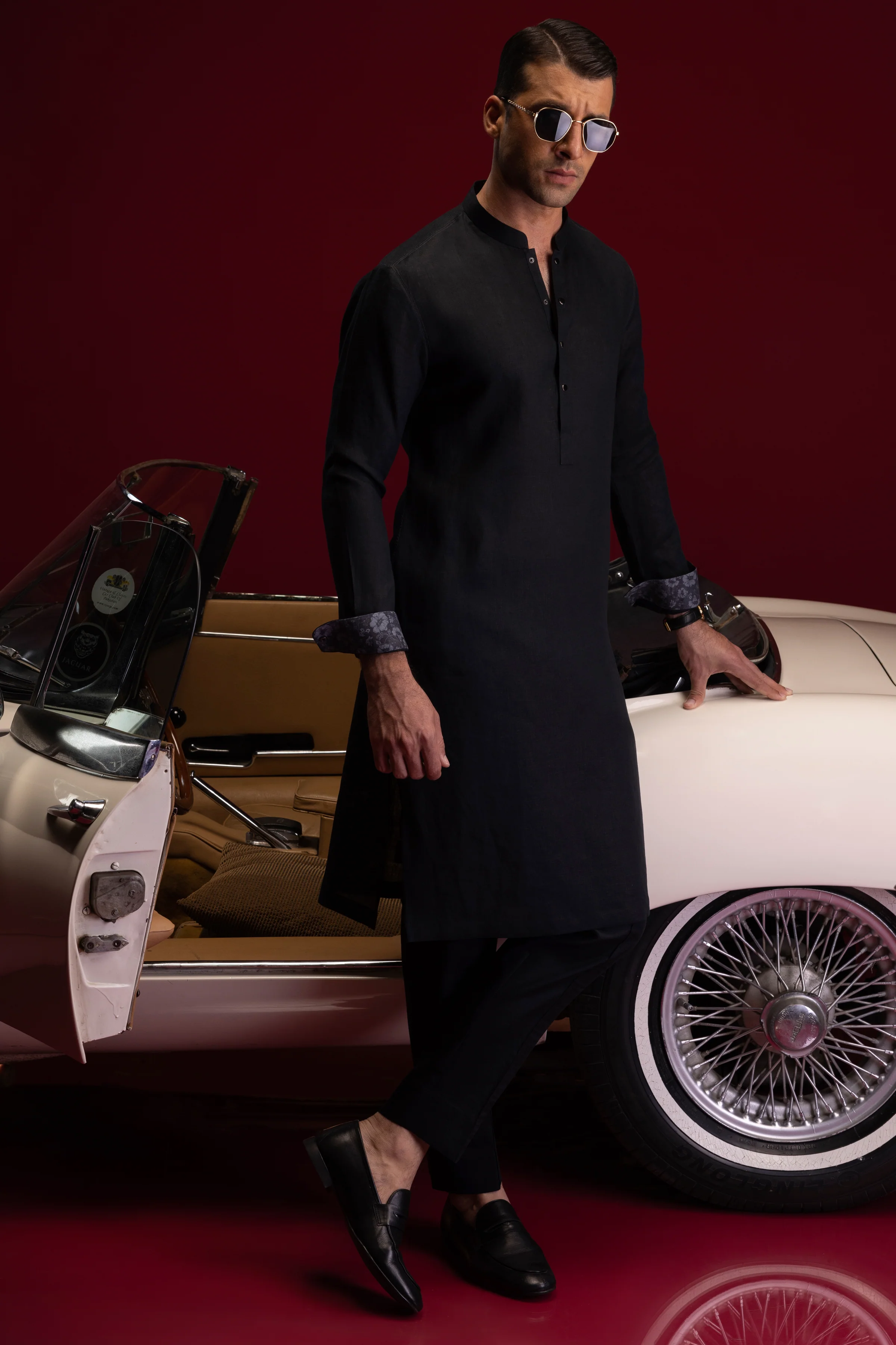 BLACK LINEN KURTA TROUSERS | CCMKT-S-39365-2/2-NANCY - Image 3