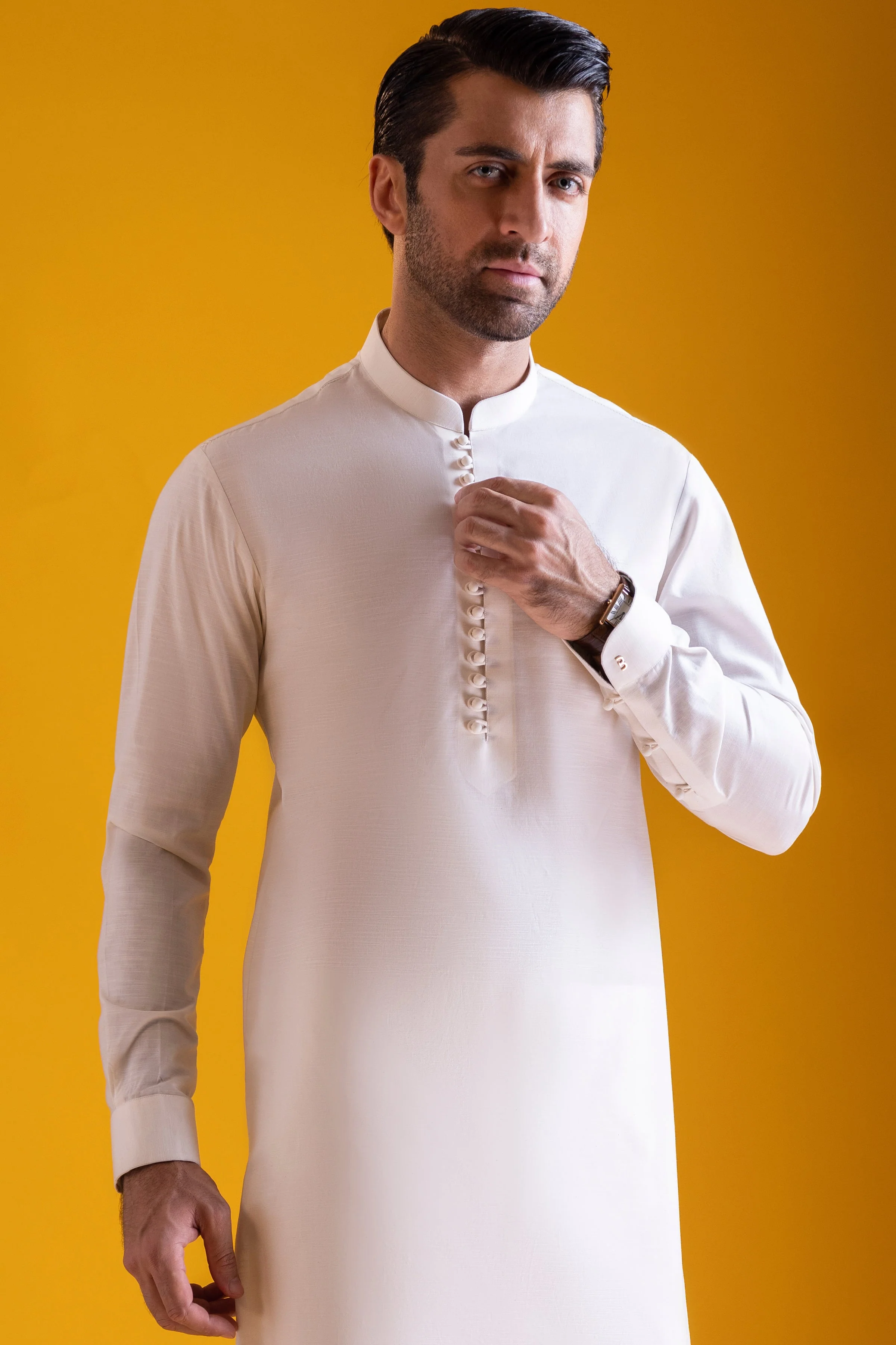 BEIGE COTTON KURTA TROUSERS | CCMKT-S-39371-2/4 - DENMARK - Image 2