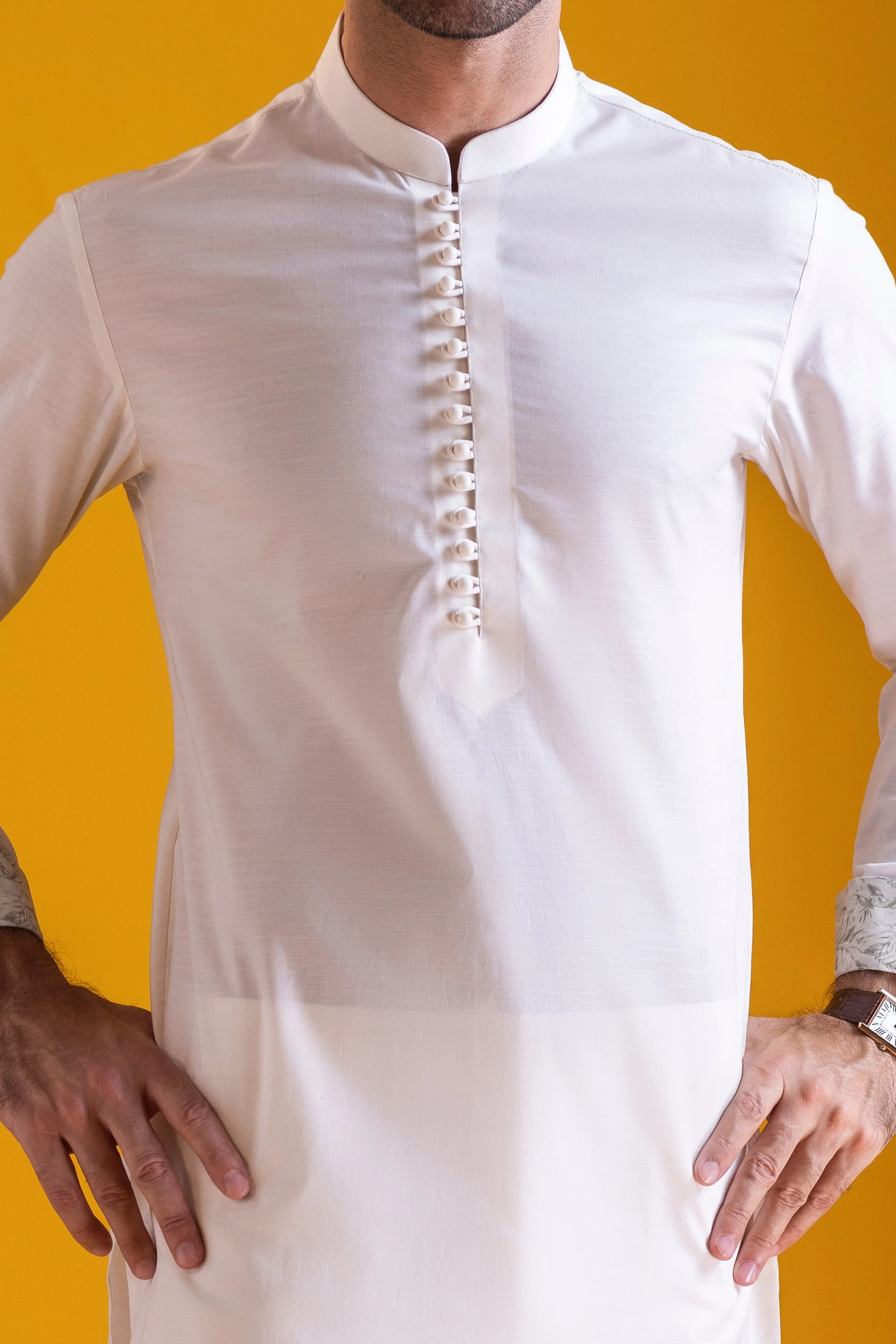 BEIGE COTTON KURTA TROUSERS | CCMKT-S-39371-2/4 - DENMARK - Image 3