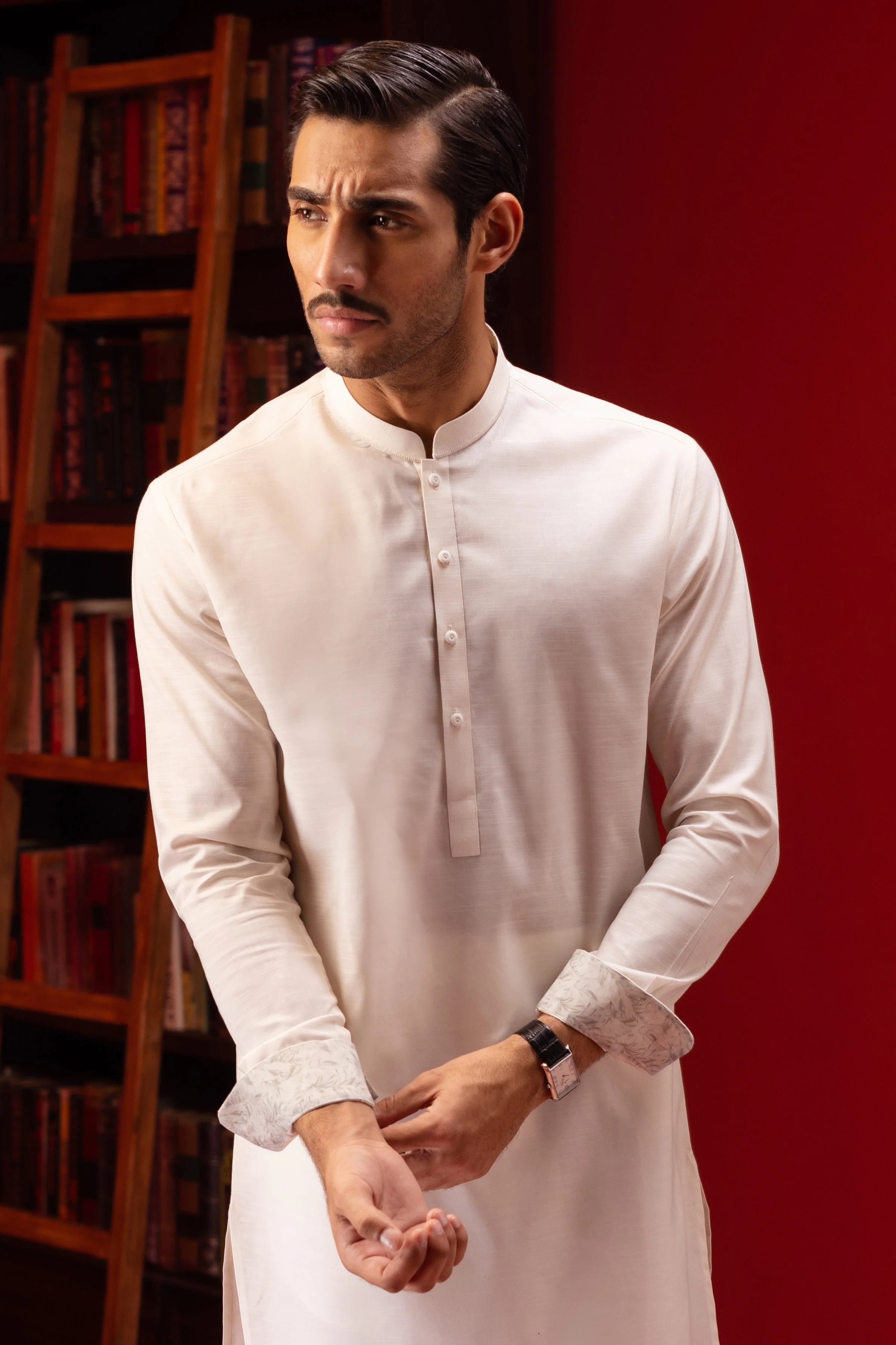 BEIGE COTTON KURTA TROUSERS | CCMKT-S-39401-2/4-AUSTRIA - Image 2