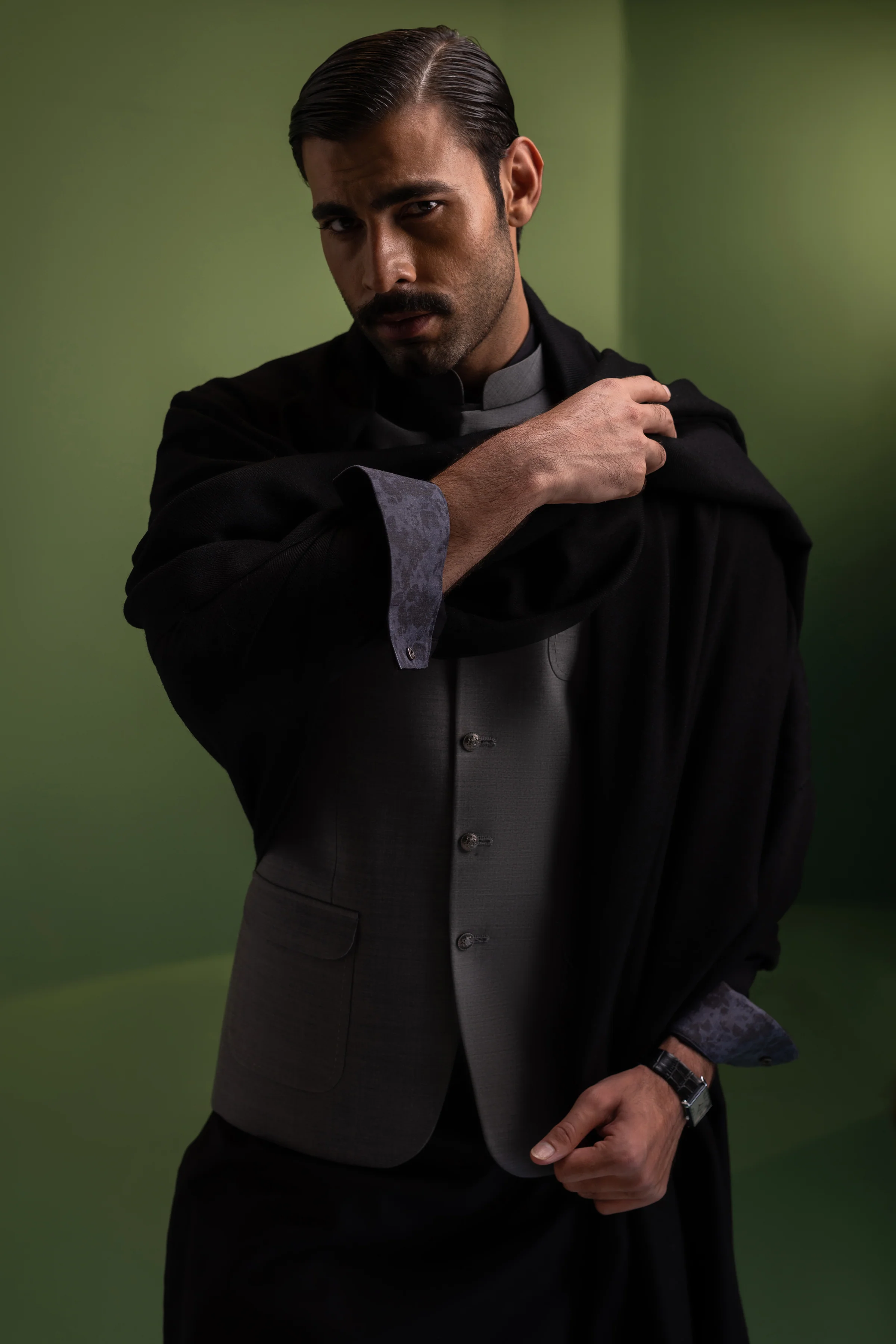 BLACK COTTON KURTA TROUSERS | CCMKT-S-39431-A3 - Image 3