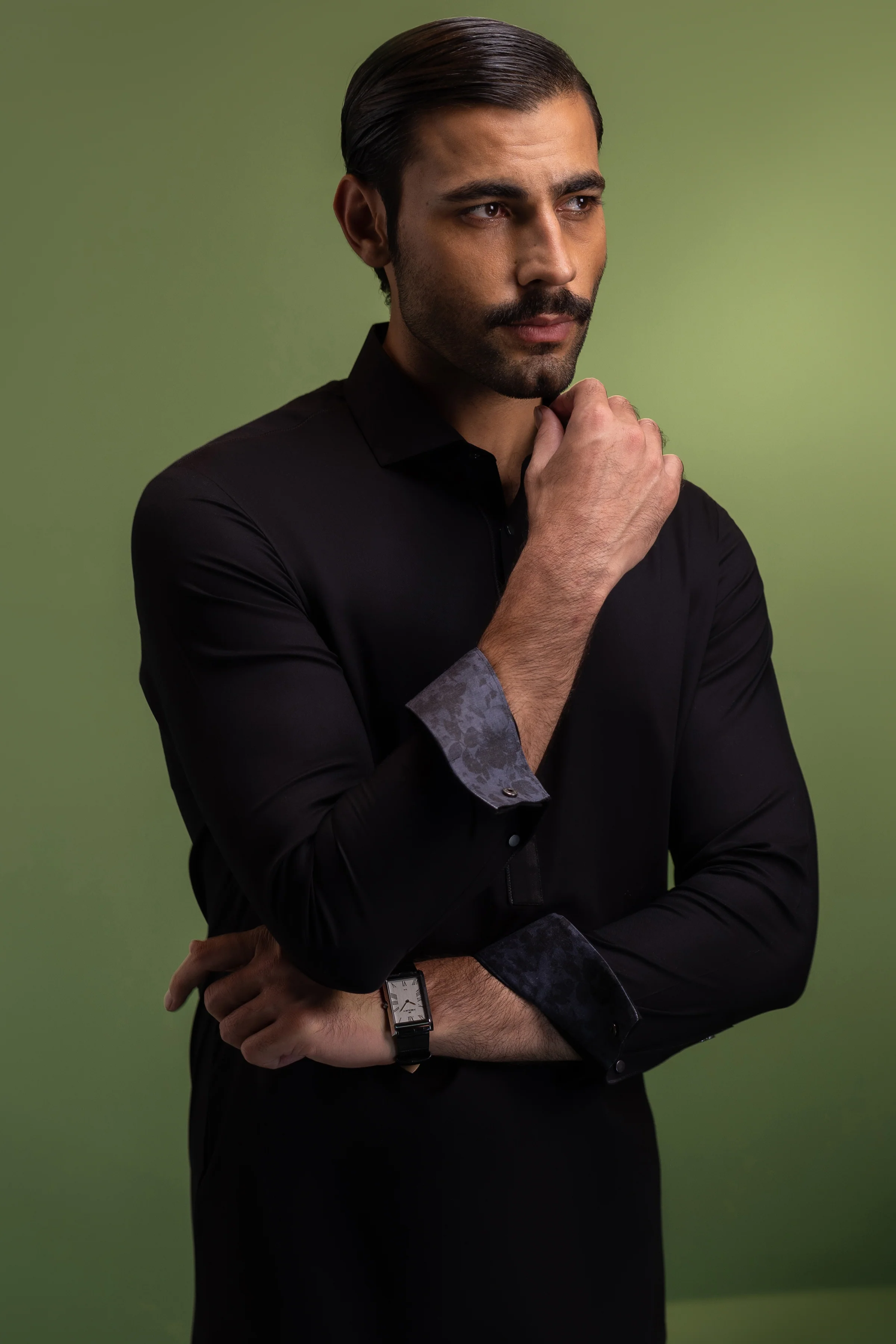 BLACK COTTON KURTA TROUSERS | CCMKT-S-39431-A3 - Image 4