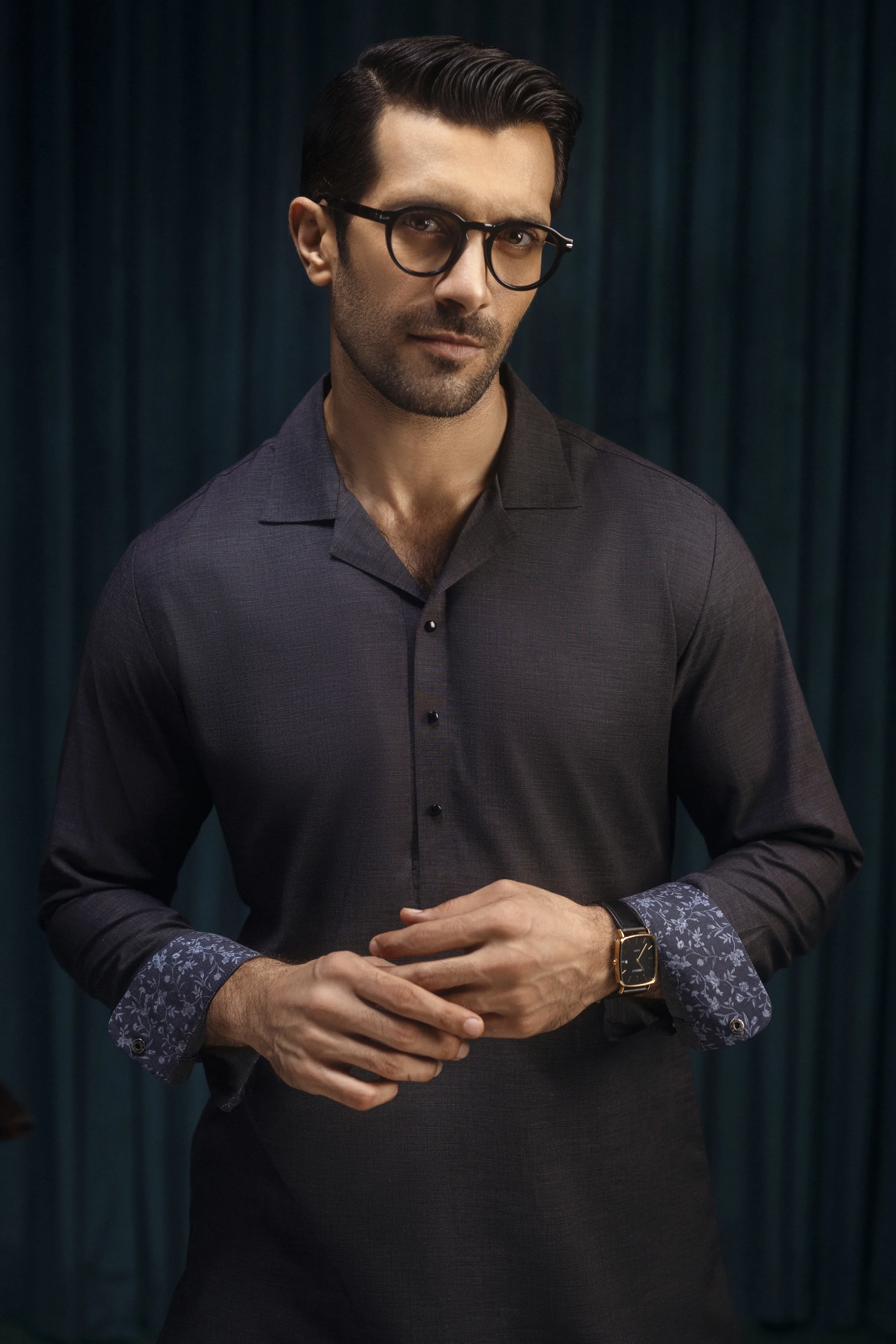 CHARCOAL COTTON KURTA TROUSERS | CCMKT-S-39529-A1 - Image 2
