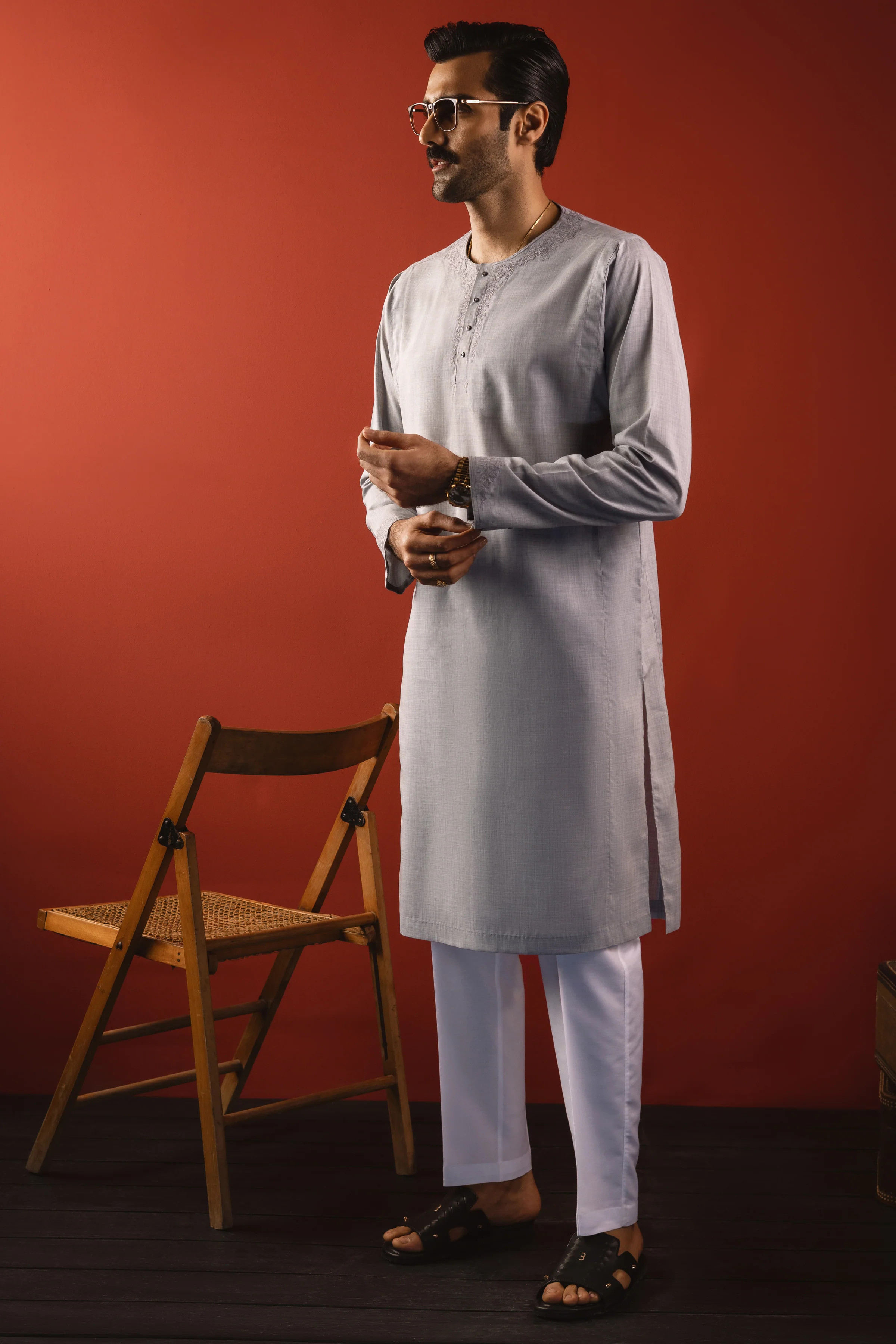 GREY KURTA TROUSERS | CCMKT-S-US-39205-1/4 - MOSCOW - Image 7