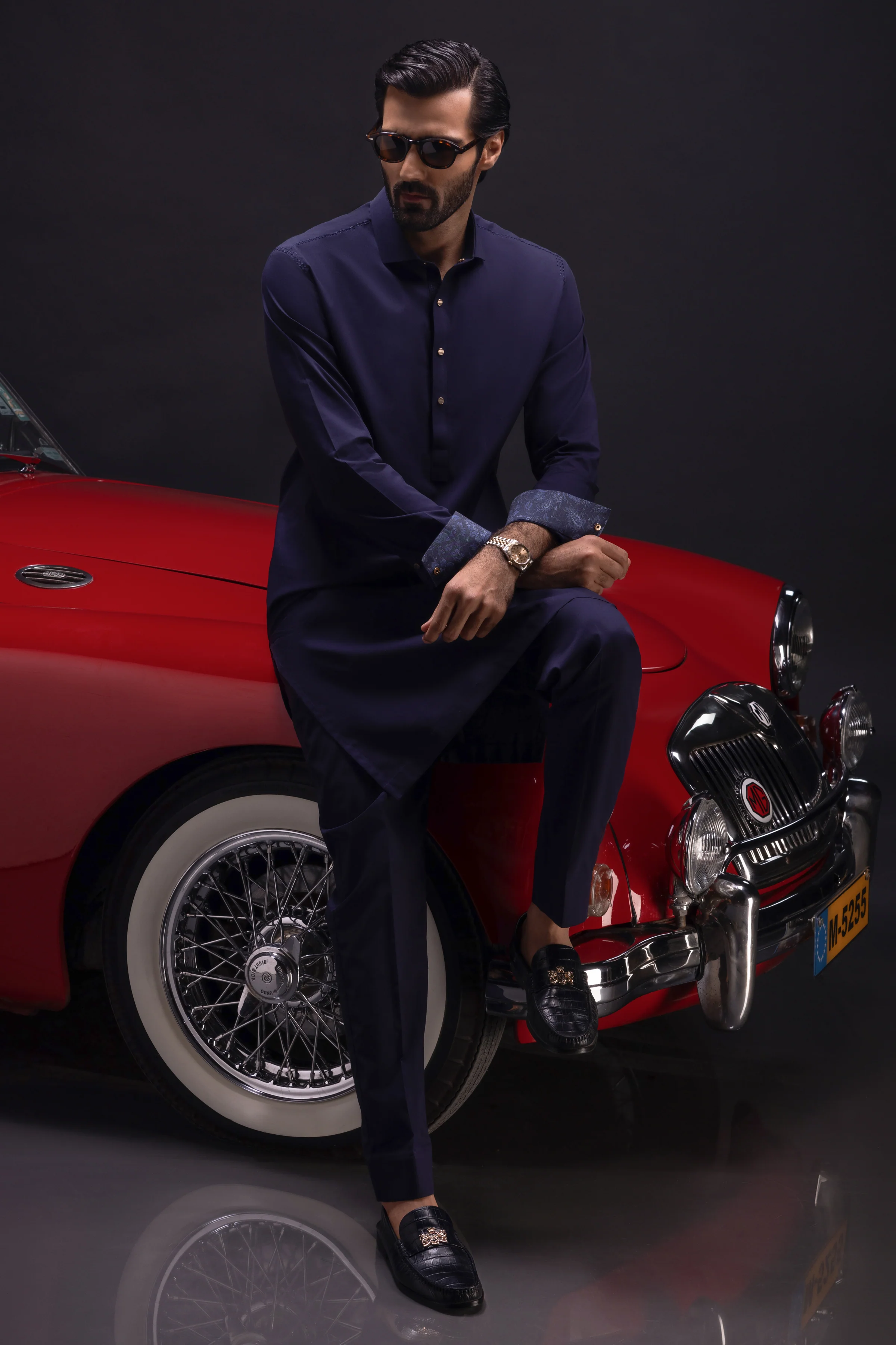 ROYAL BLUE COTTON KURTA TROUSERS | CCMKT-S-US-39362-1/3 - SCOTLAND - Image 3