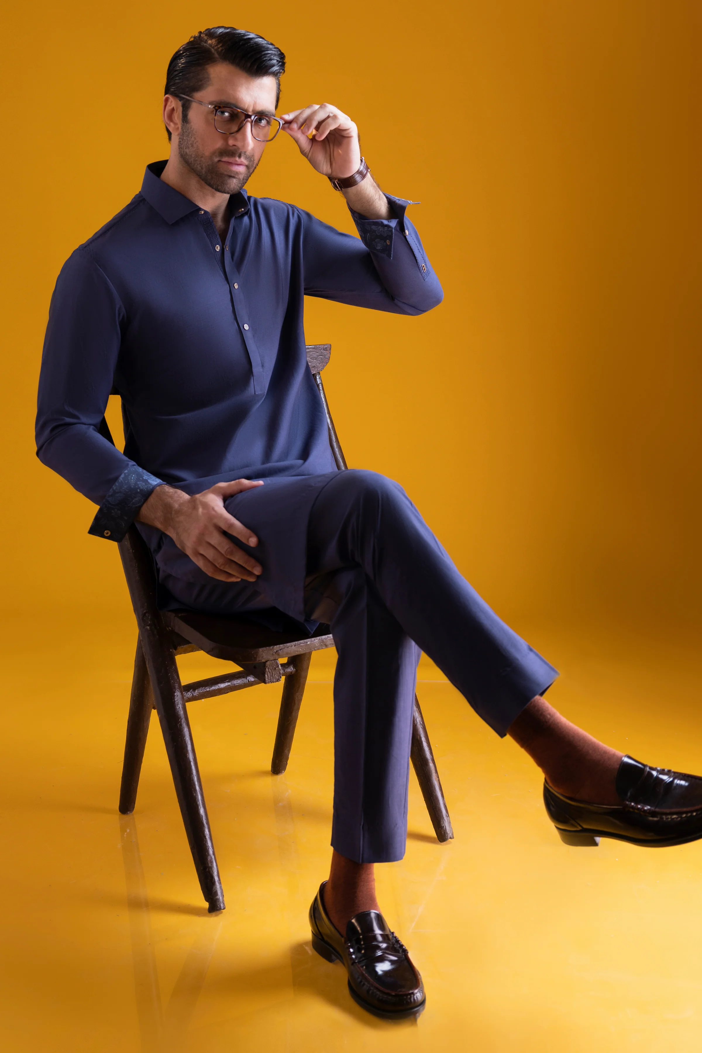 INDIGO COTTON KURTA TROUSERS | CCMKT-S-US-39362-2/3 - SCOTLAND - Image 4