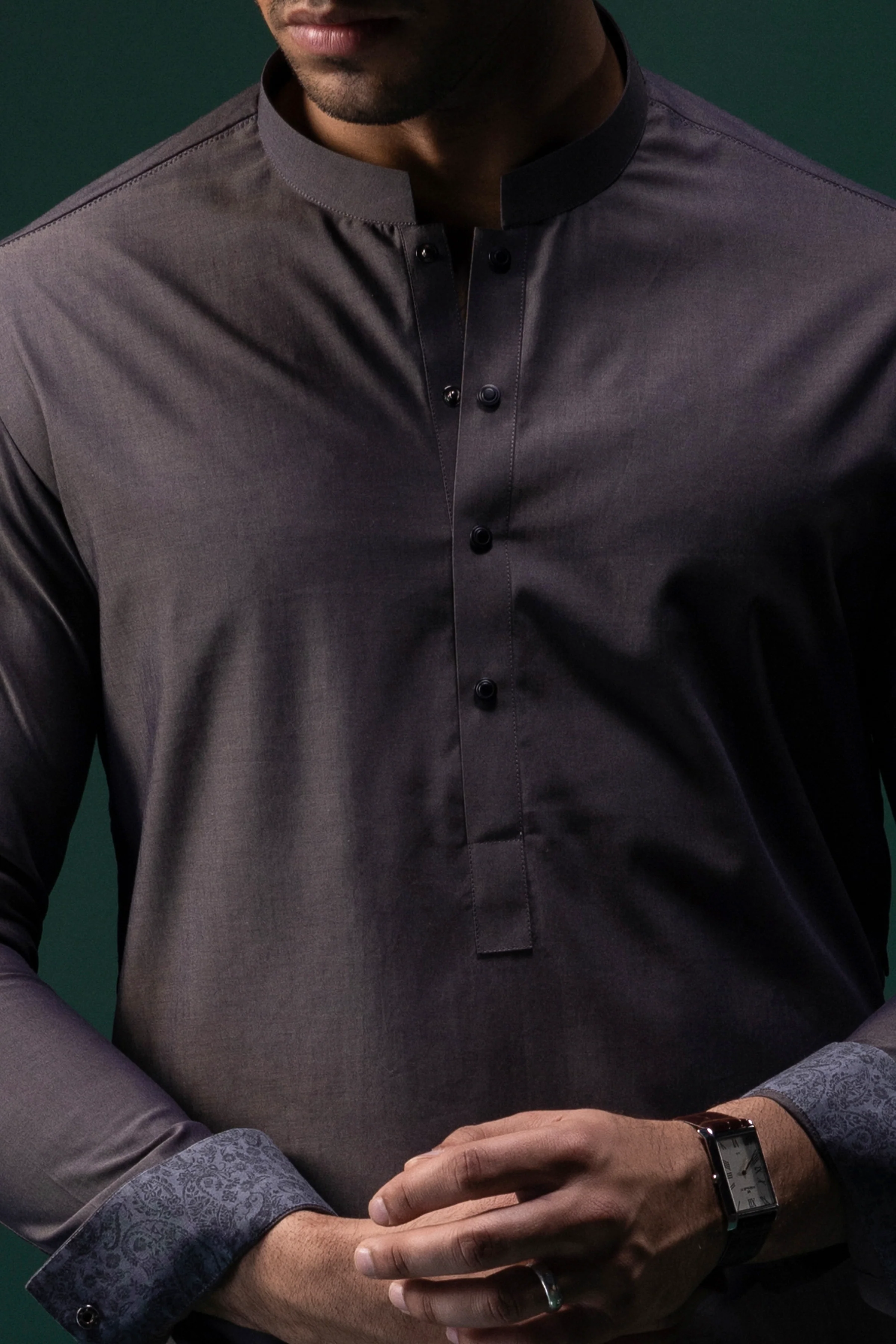 GREY COTTON KURTA TROUSERS | CCMKT-S-US-39364-2/2 - CALIFORNIA - Image 2