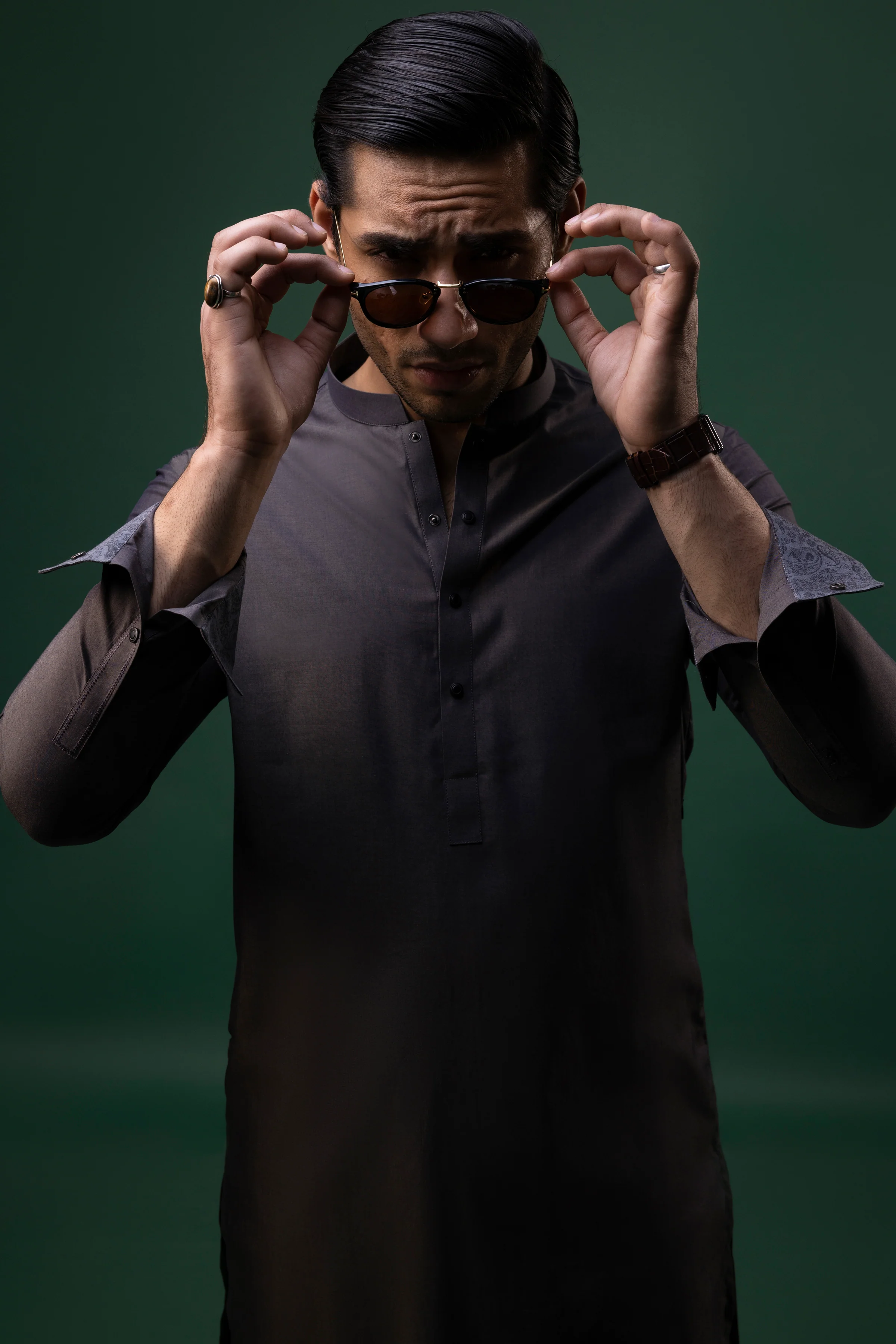 GREY COTTON KURTA TROUSERS | CCMKT-S-US-39364-2/2 - CALIFORNIA - Image 3