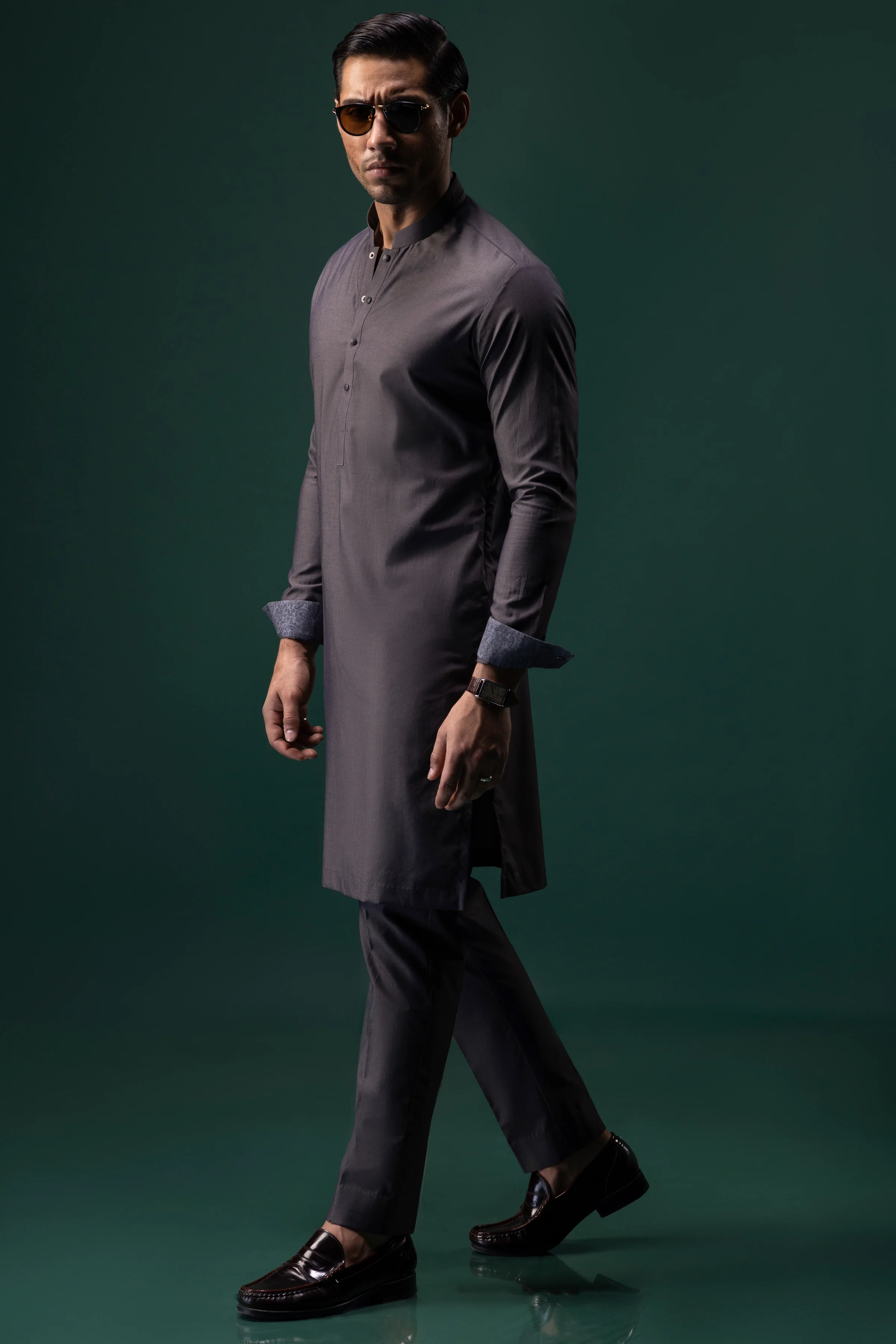 GREY COTTON KURTA TROUSERS | CCMKT-S-US-39364-2/2 - CALIFORNIA - Image 7