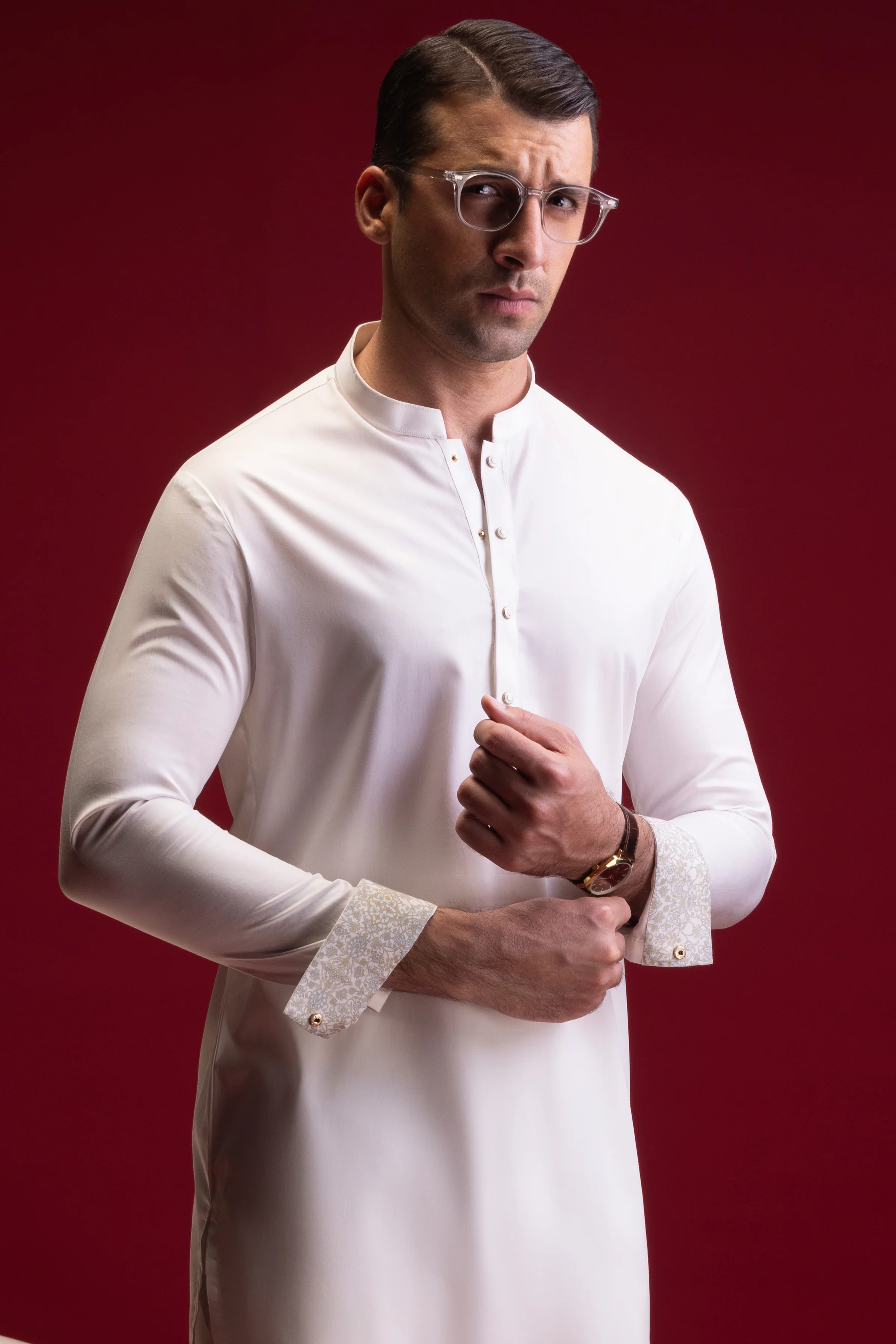 MILKY WHITE COTTON KURTA TROUSERS | CCMKT-S-US-39368-2/4 - OSLO - Image 3