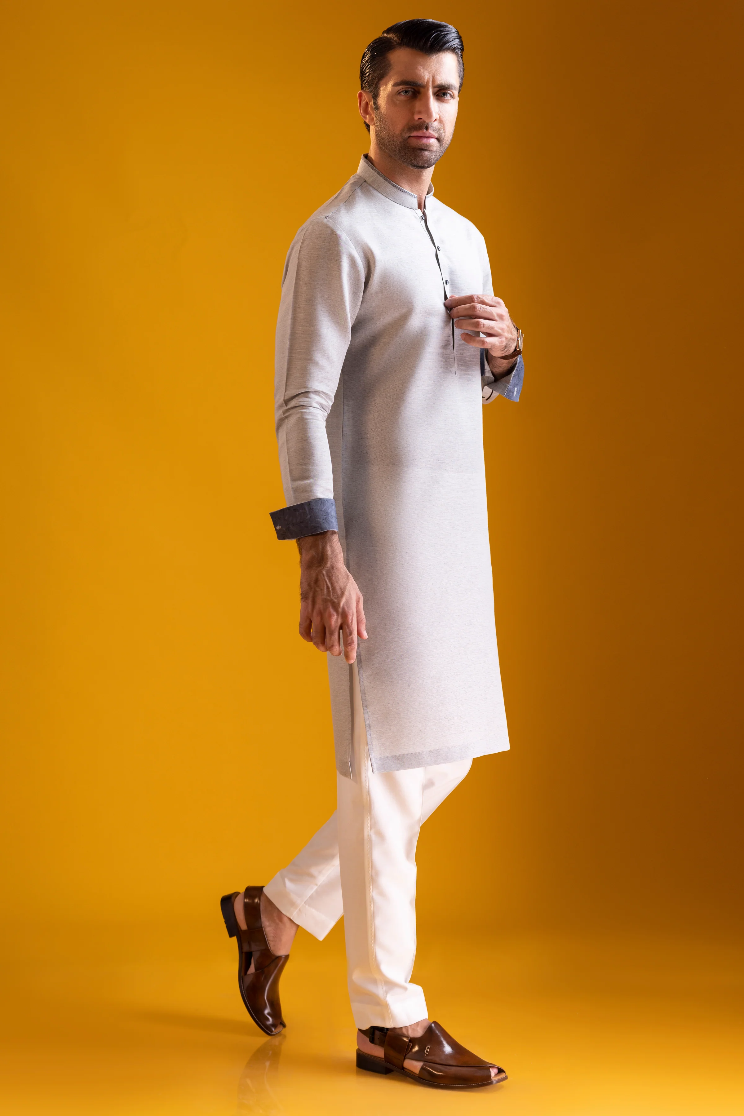 LIGHT GREY BLENDED KURTA TROUSERS | CCMKT-S-US-39370-2/4 - STOCKHOLM