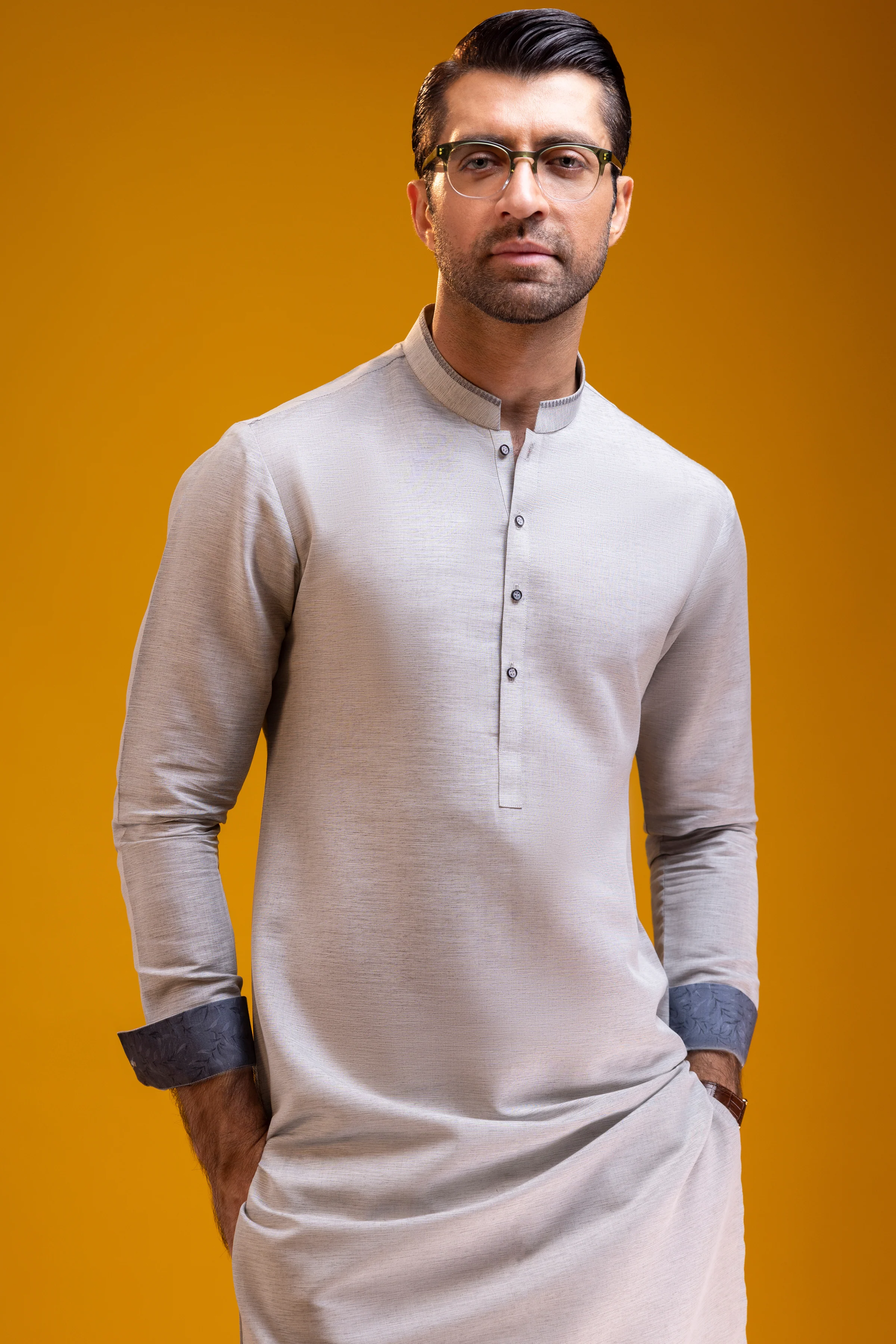 LIGHT GREY BLENDED KURTA TROUSERS | CCMKT-S-US-39370-2/4 - STOCKHOLM - Image 3