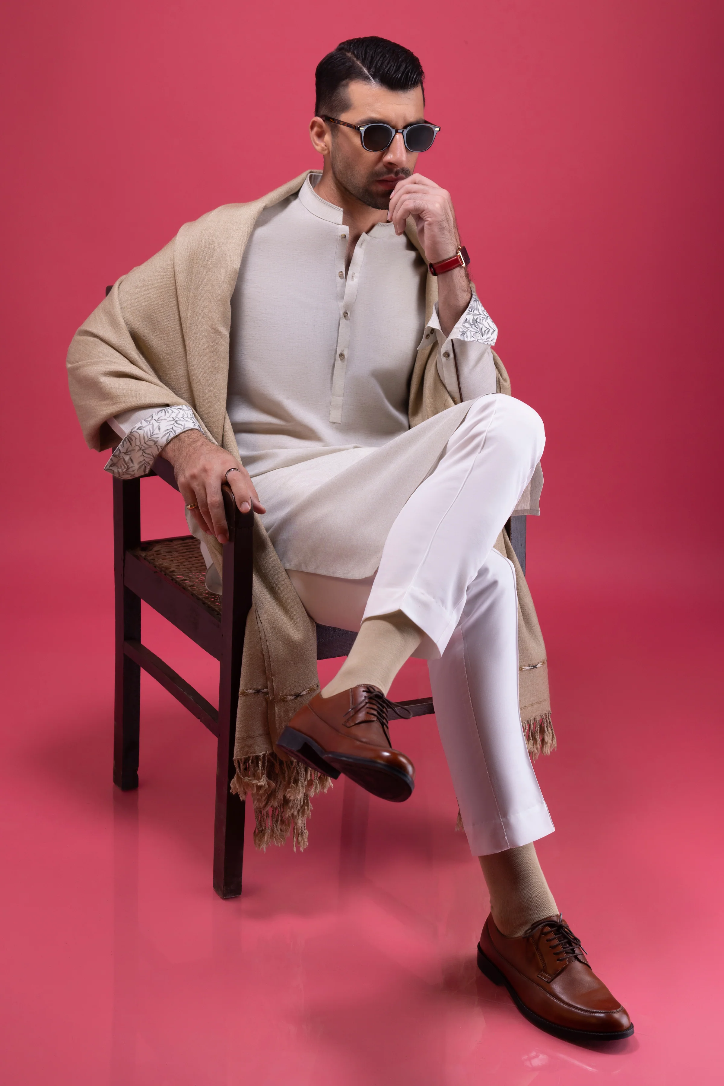 LIGHT OLIVE BLENDED KURTA TROUSERS | CCMKT-S-US-39370-3/4 - STOCKHOLM - Image 3
