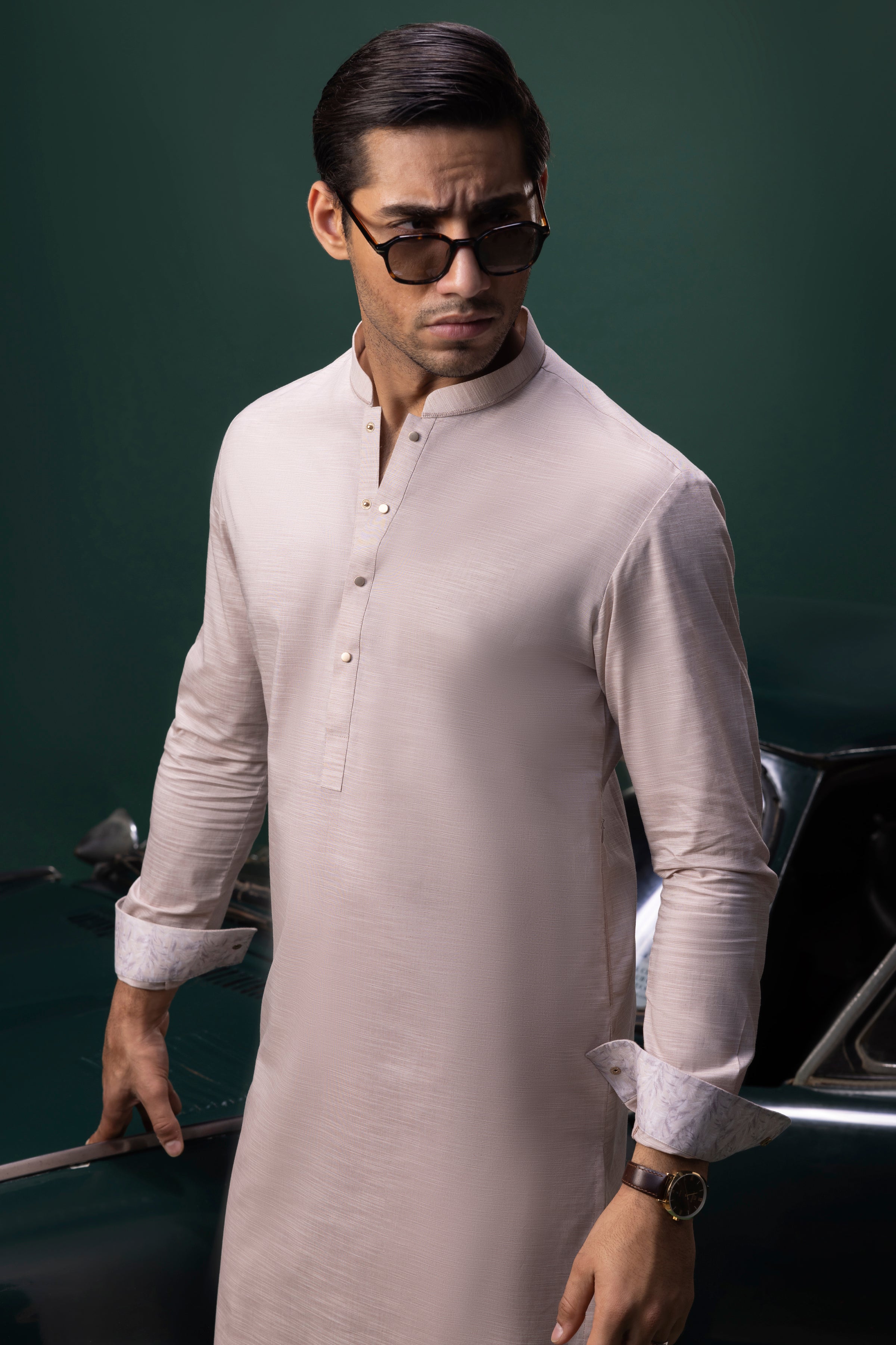 LIGHT BROWN COTTON KURTA TROUSERS | CCMKT-S-US-39380-3/4 - SERBIA